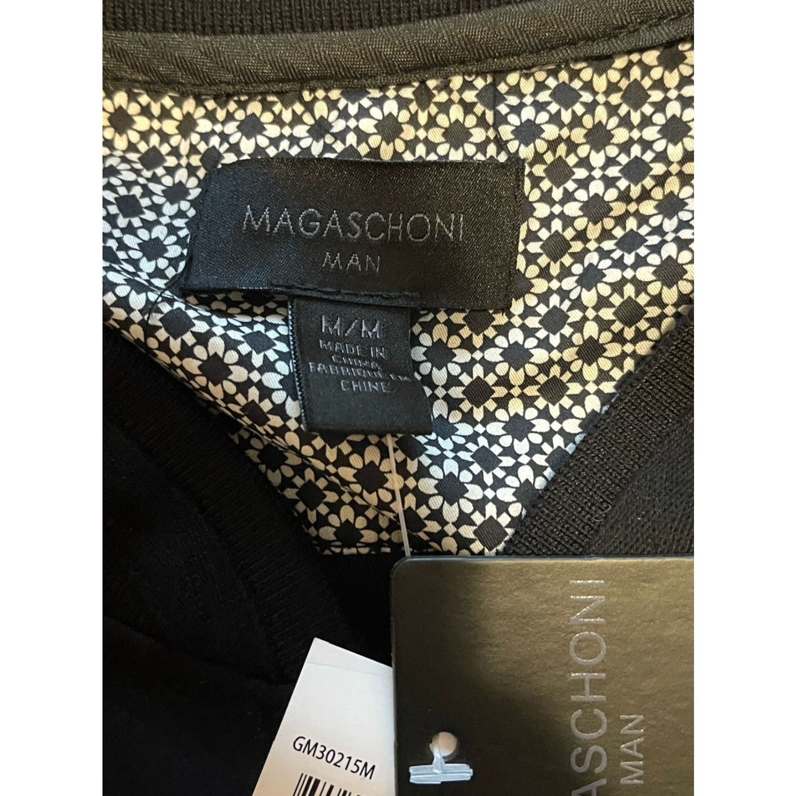 Vintage MAGASCHONI Bomber Jacket Zip-Up Men's Medium Black Cotton NWT Size US M / EU 48-50 / 2 - 4 Thumbnail