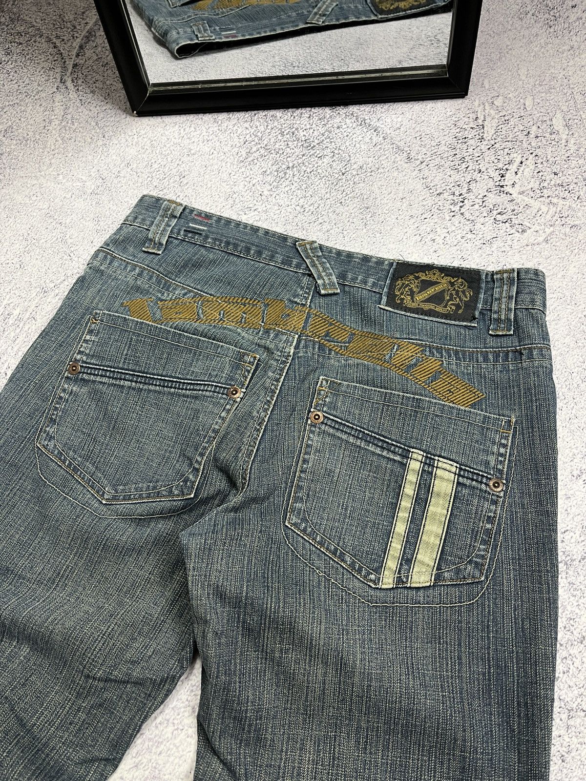 Japanese Brand × Lambretta Lambretta Vintage Baggy Jeans Big logo Drill Streetwear Y2K Size US 32 / EU 48 - 16 Thumbnail