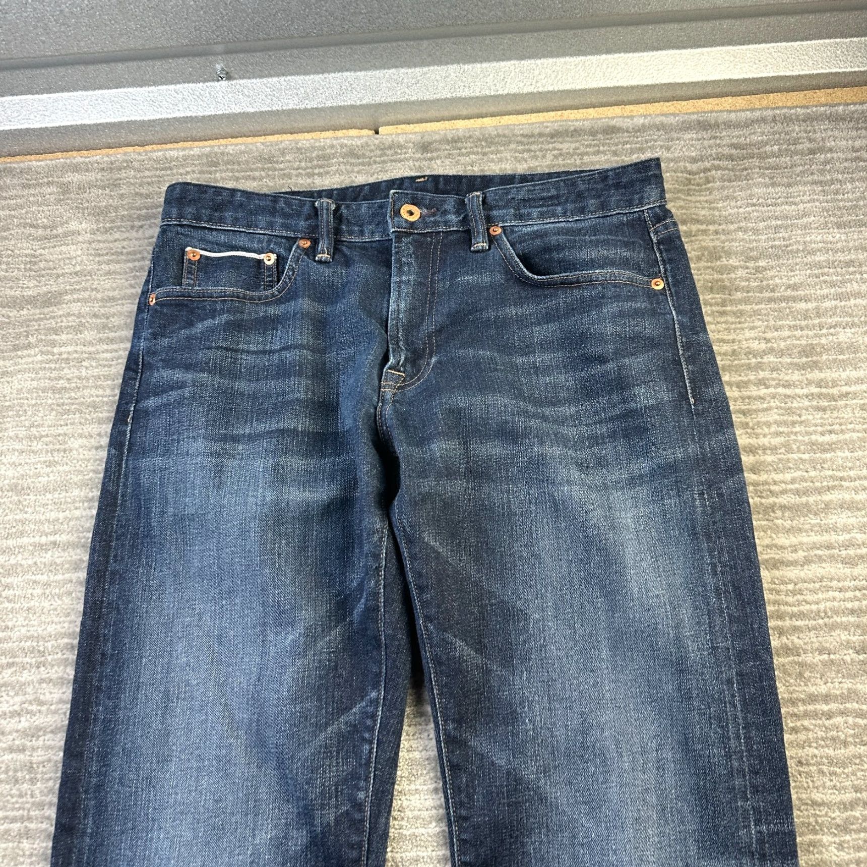 Bonobos VINTAGE Bonobos Jeans Mens 31x30 Blue Denim Selvedge Straight Size US 31 - 4 Thumbnail