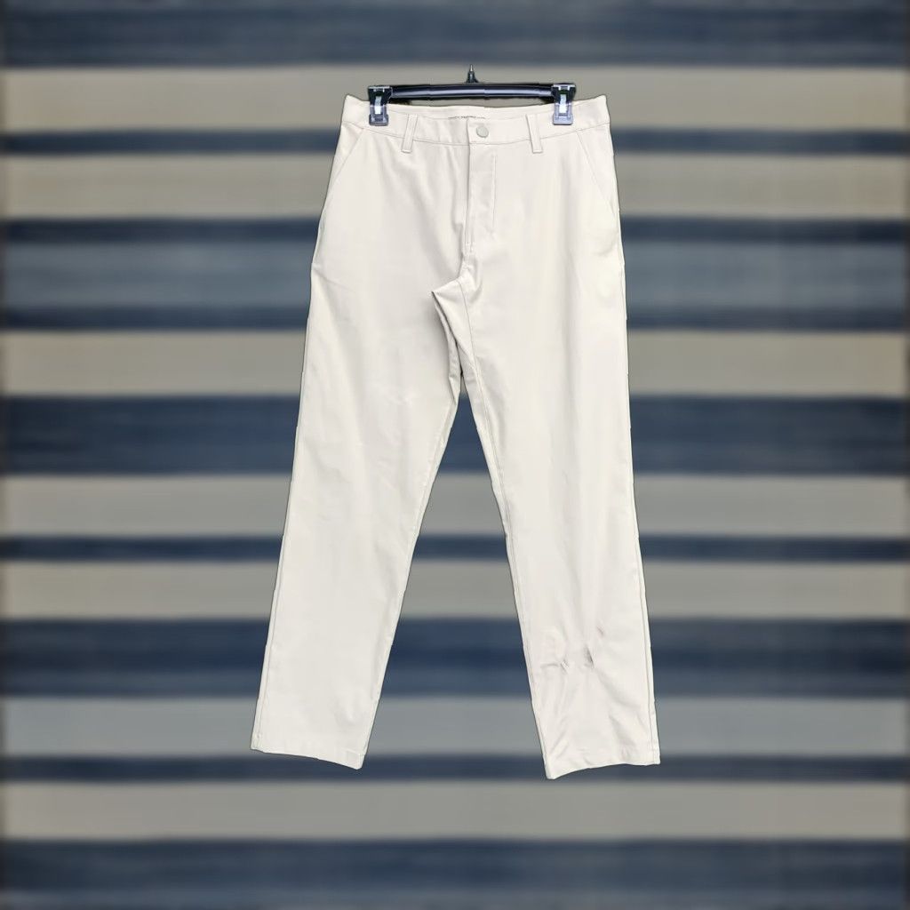 Rhone Rhone Mens Commuter Pant Regular Slim Straight Leg Beige 30x28 Pants Chino 5-Pocket Belt Loops Zip Front Flat Front Polyester Classic Style No. 100036 Size US 30 / EU 46 - 1 Thumbnail