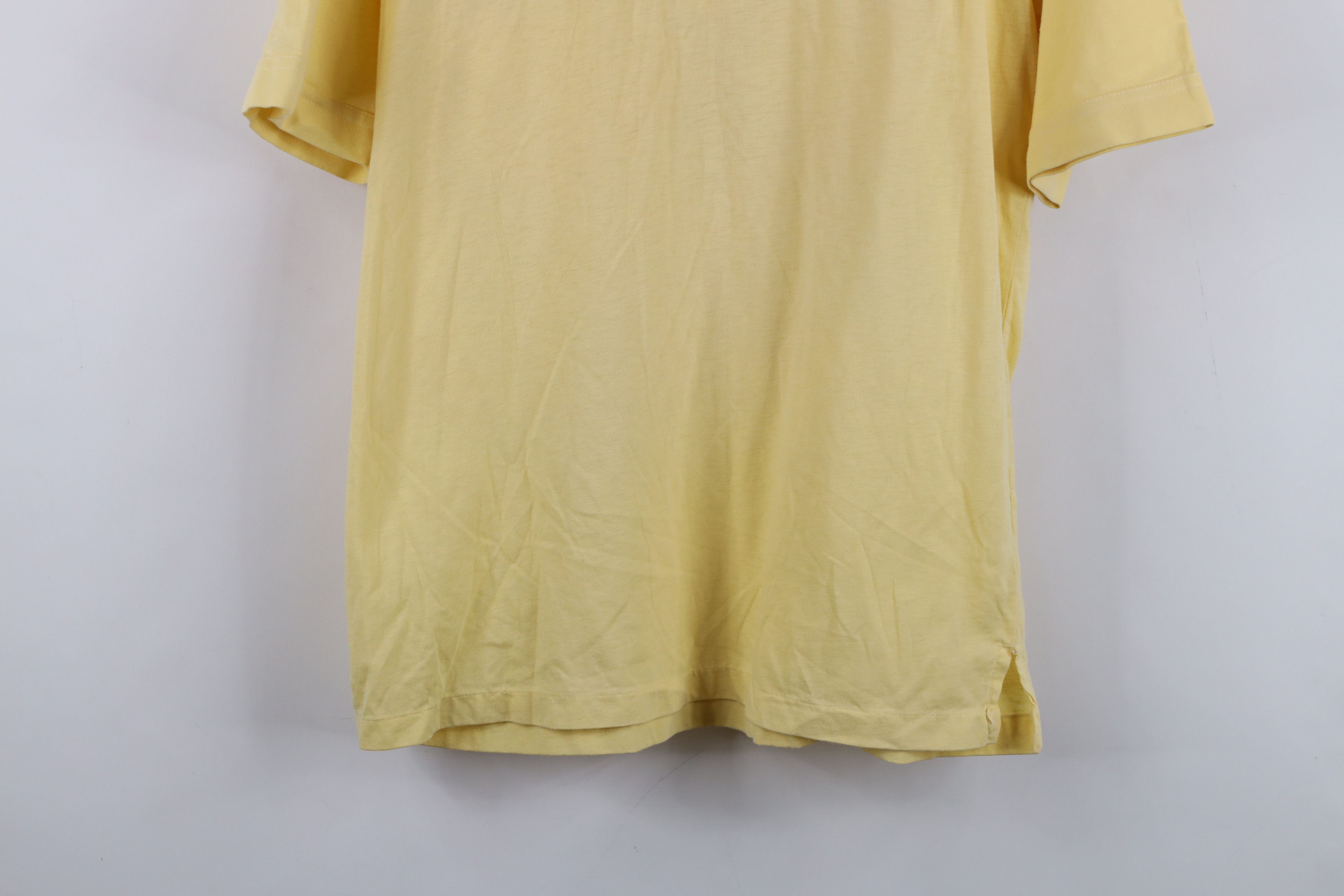 Vintage Vintage 70s Streetwear Blank Knit Collared Polo Shirt Yellow Size US L / EU 52-54 / 3 - 13 Thumbnail