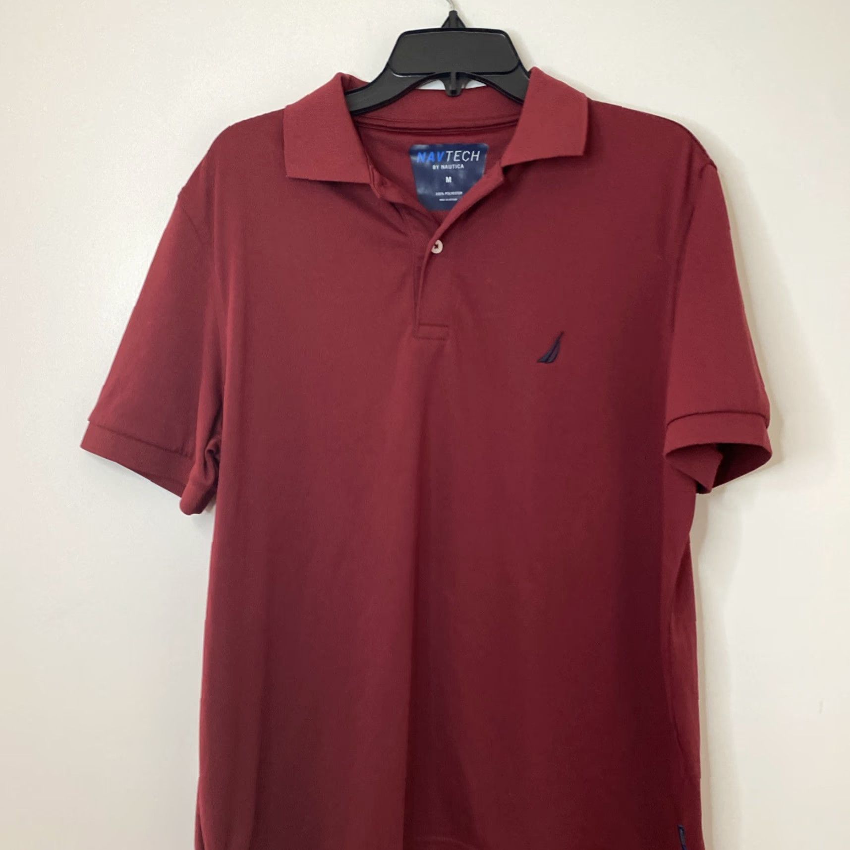 Nautica Nautica Navtech Polo Shirt Mens Medium Golf Walking Polyester Red M Size US M / EU 48-50 / 2 - 4 Thumbnail