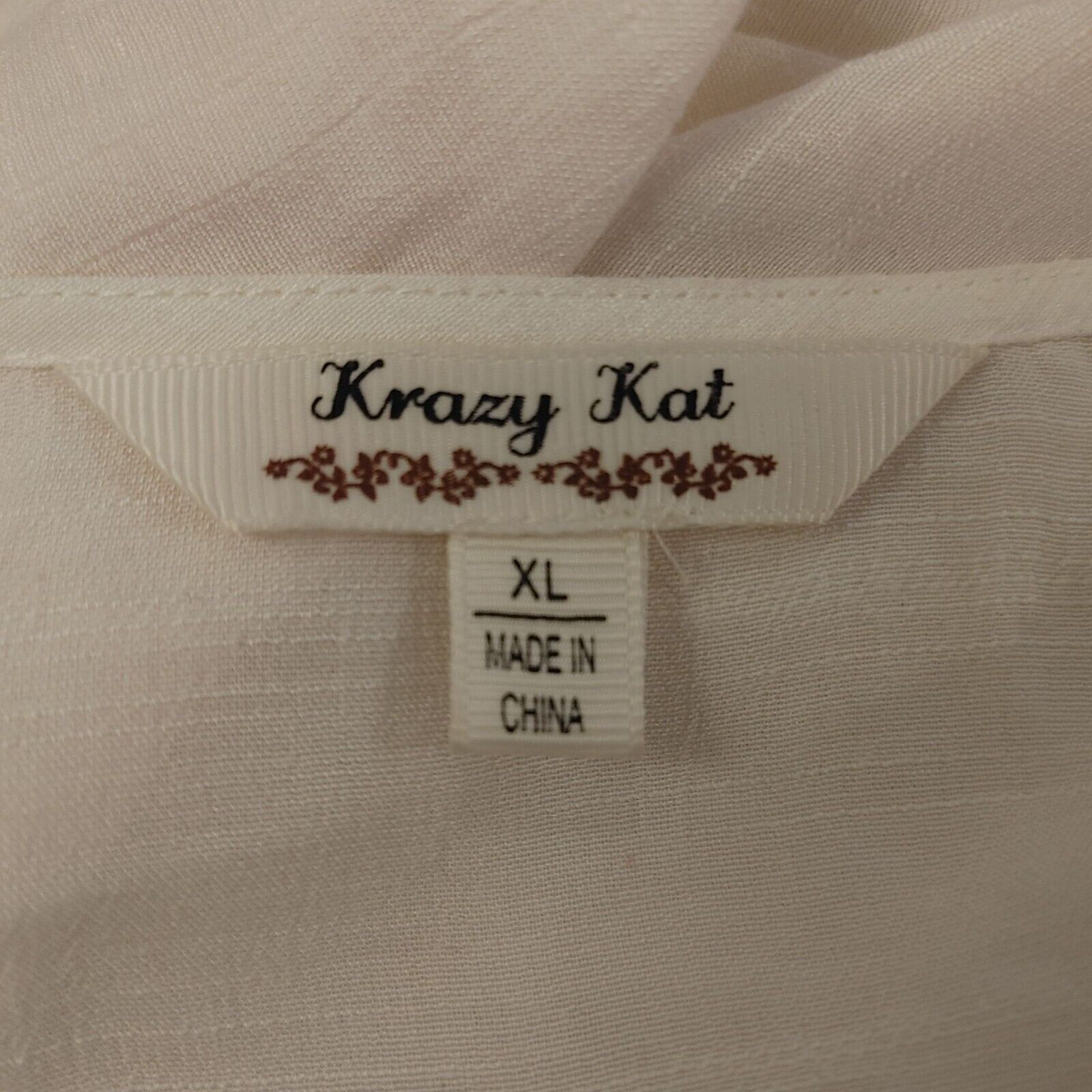 Other Krazy Kat Women's White Viscose Open Front Robe/Cover-up XL Size XL / US 12-14 / IT 48-50 - 3 Thumbnail