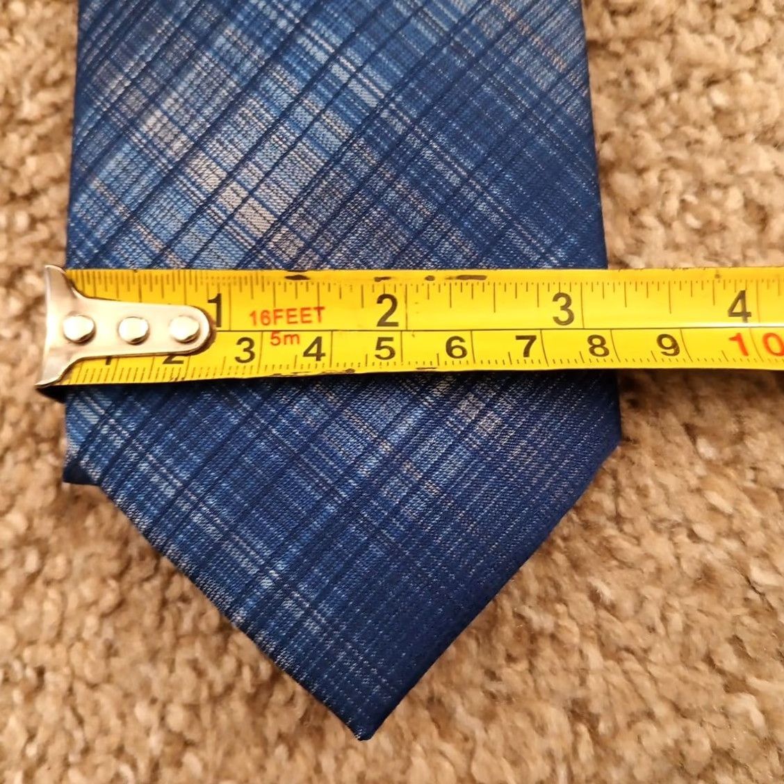 Van Heusen Van Heusen Tie Men Long Blue Plaid Polyester Stain Shield Necktie Extra Long Size ONE SIZE - 3 Thumbnail