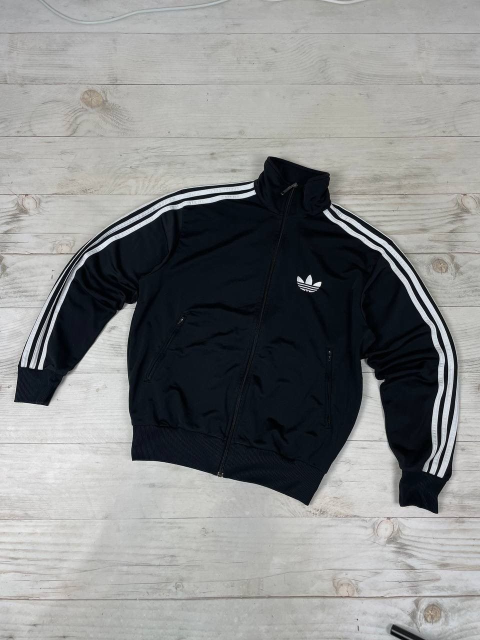 Vintage Adidas Track Jacket Striped Black White Y2K