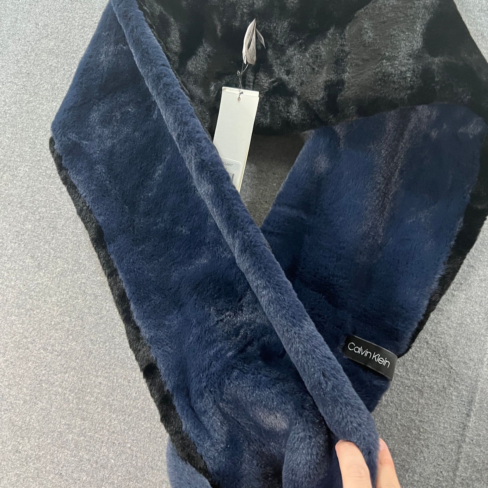 Calvin Klein Calvin Klein Women's Scarves Faux Fur Black and Dark Blue Size ONE SIZE - 9 Thumbnail