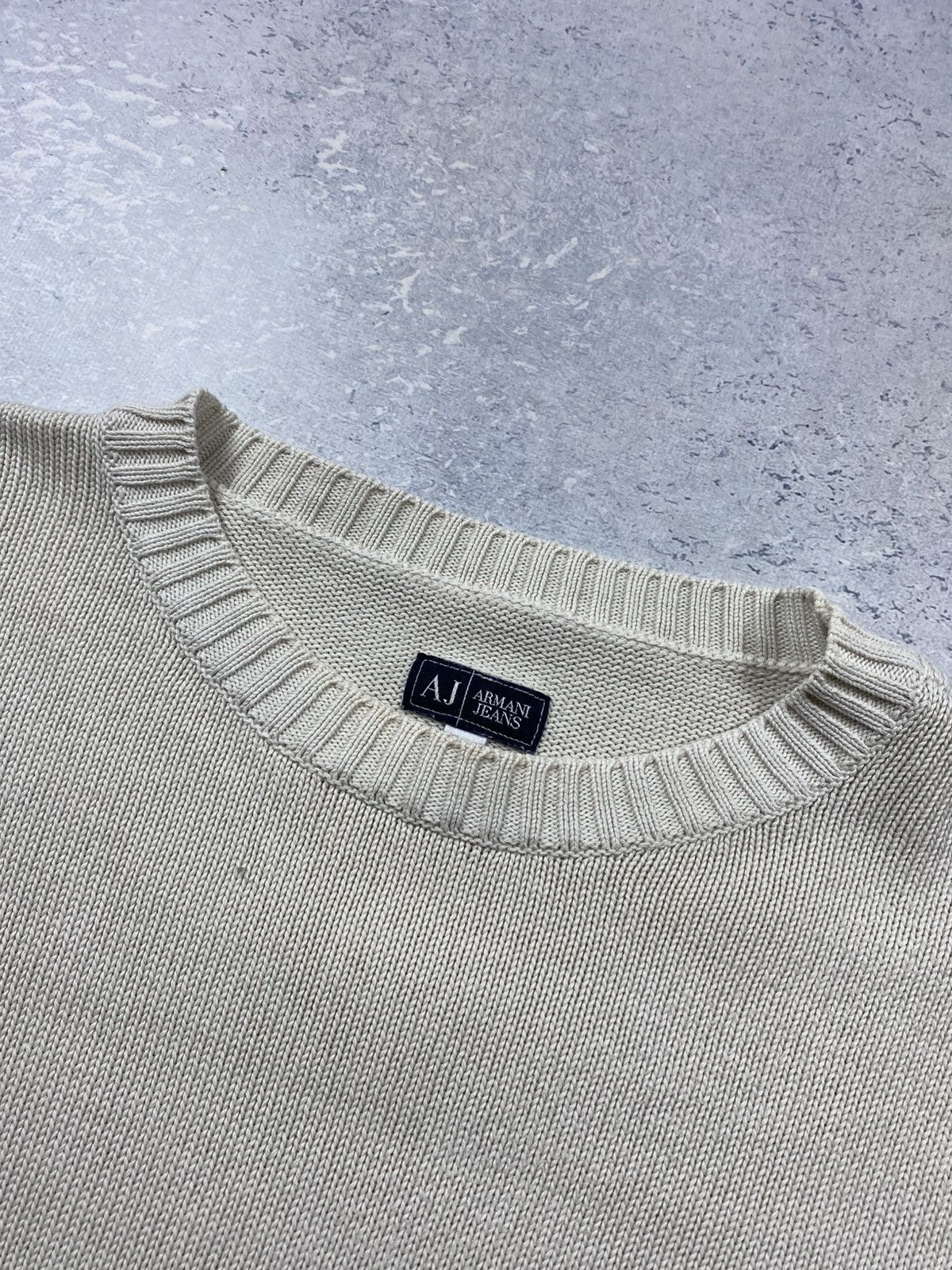Armani Armani Jeans Mens White Sweater With Mini Logo Made in Italy Size US M / EU 48-50 / 2 - 3 Thumbnail