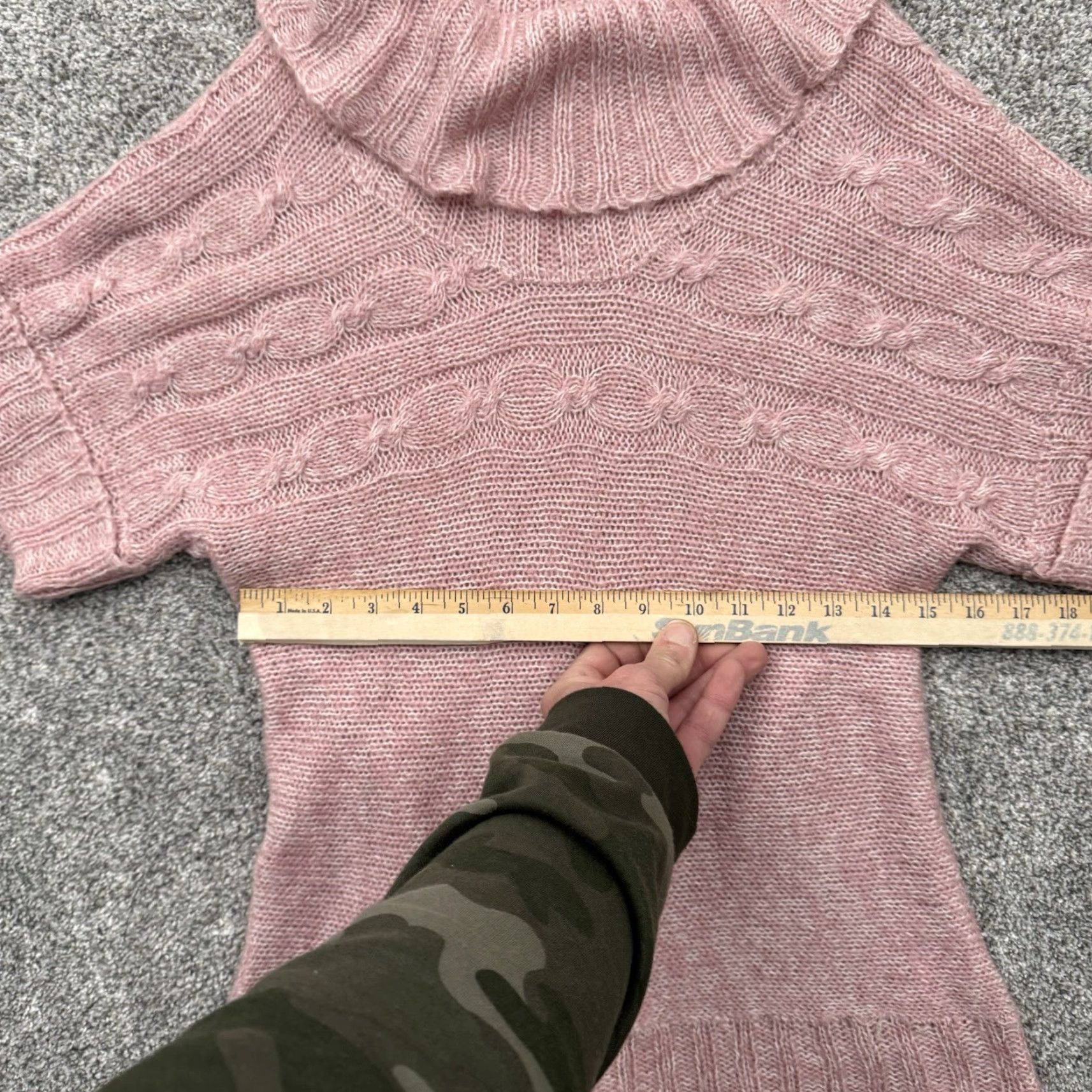 Vintage VINTAGE Dark Heart Sweater Womens XL Pink Cable-Knit Funnel Neck High Neck Whimsical Christmas City Classic Holiday Pullover Knit Christmas Womens) Size XL / US 12-14 / IT 48-50 - 3 Thumbnail