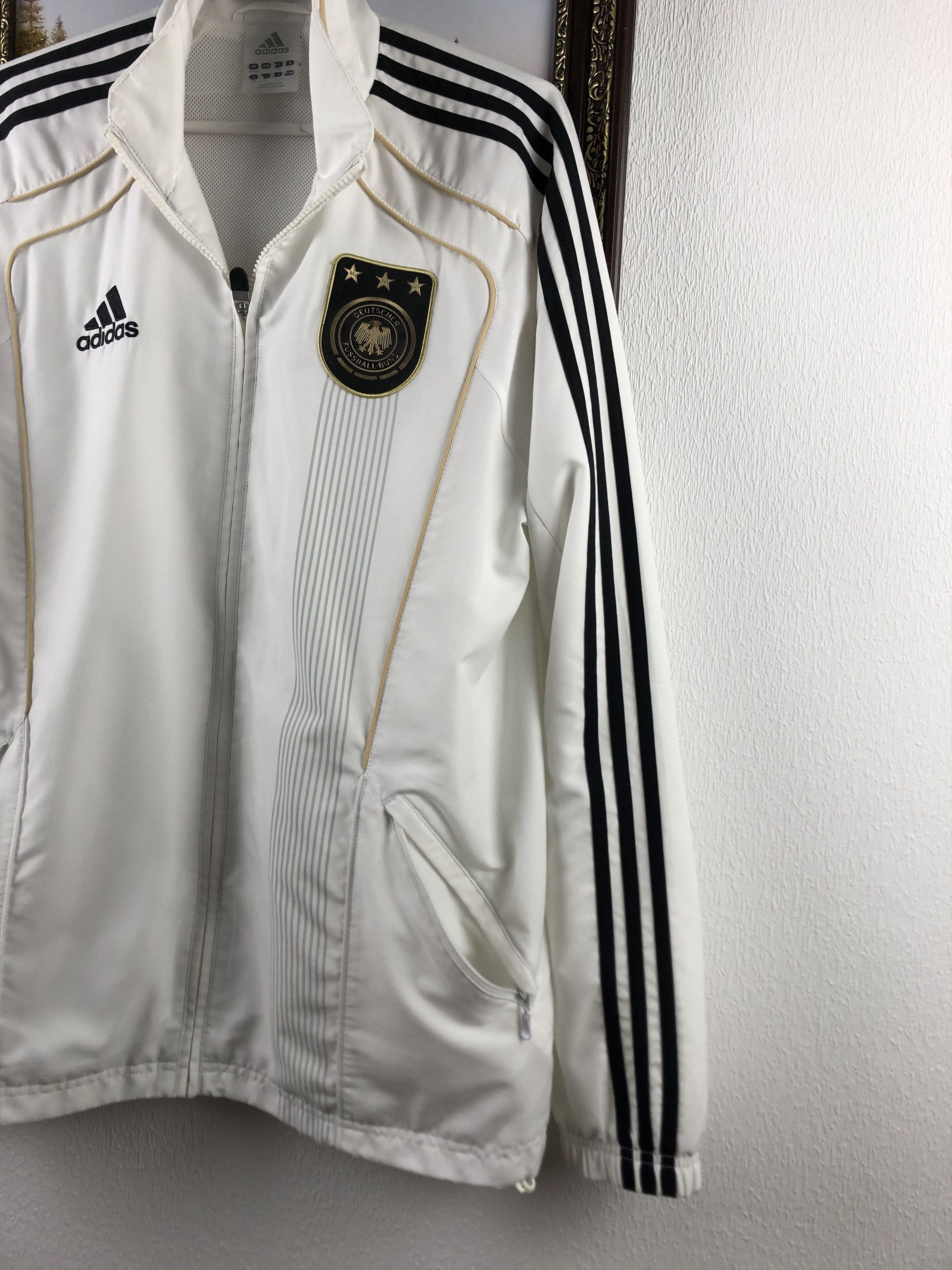 Adidas Vintage Adidas Germany Jacket Soccer Track Top White Mens Size US M / EU 48-50 / 2 - 8 Thumbnail