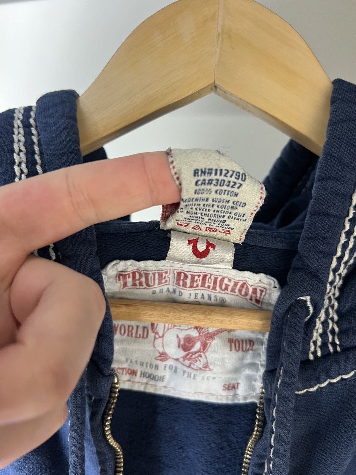 True Religion VINTAGE TRUE RELIGION ZIP HOODIE DESIGNER JAPAN STYLE Y2K Size US L / EU 52-54 / 3 - 15 Thumbnail