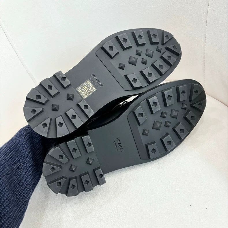 Hermes Hermes Black Silver Kelly Loafers Size 38-2506 Size US 8 / IT 38 - 6 Thumbnail