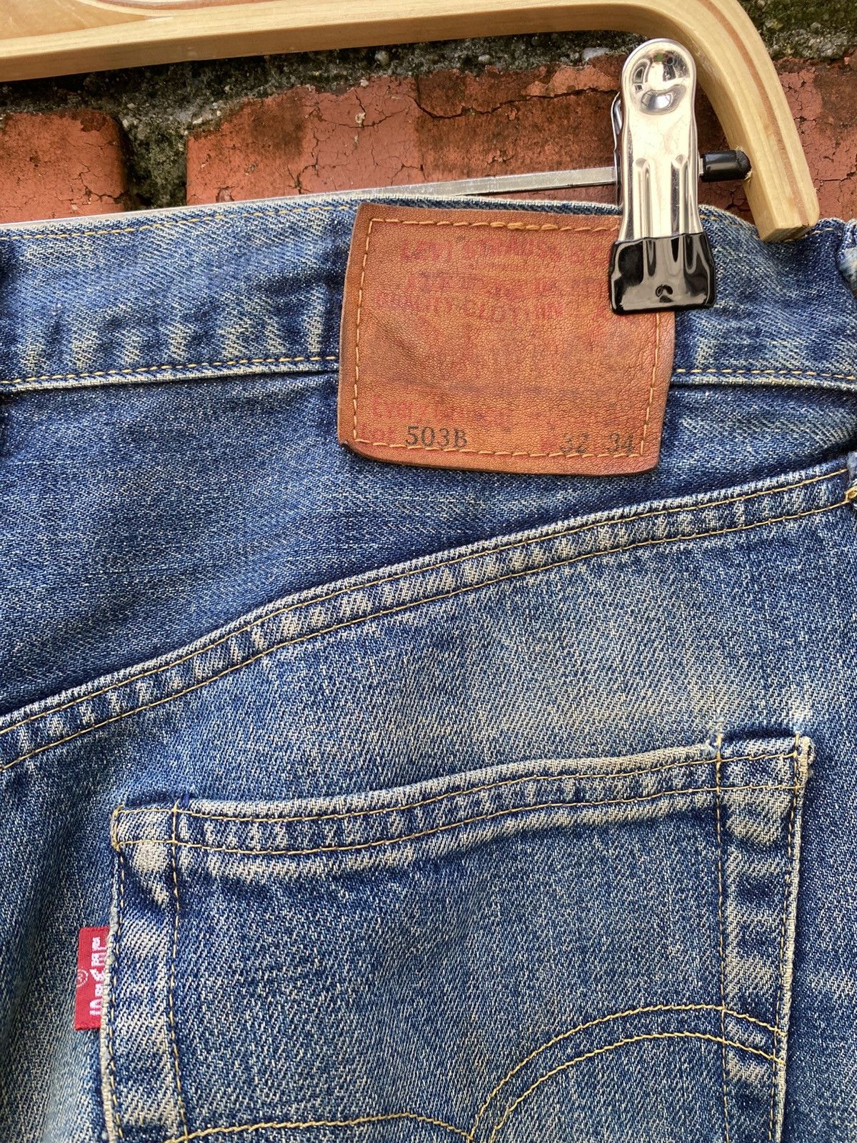 Levi's Vintage Clothing W31x33 Vintage levi's 503B redline big E distressed JAPAN Size US 31 - 6 Thumbnail