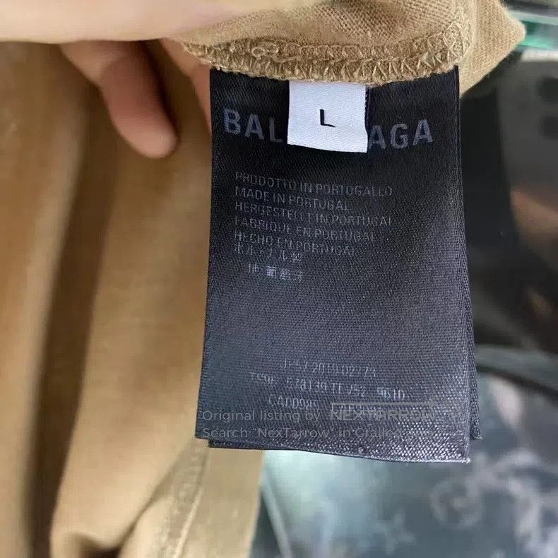 Balenciaga Balenciaga Wheat pattern khaki tee Size US L / EU 52-54 / 3 - 5 Thumbnail