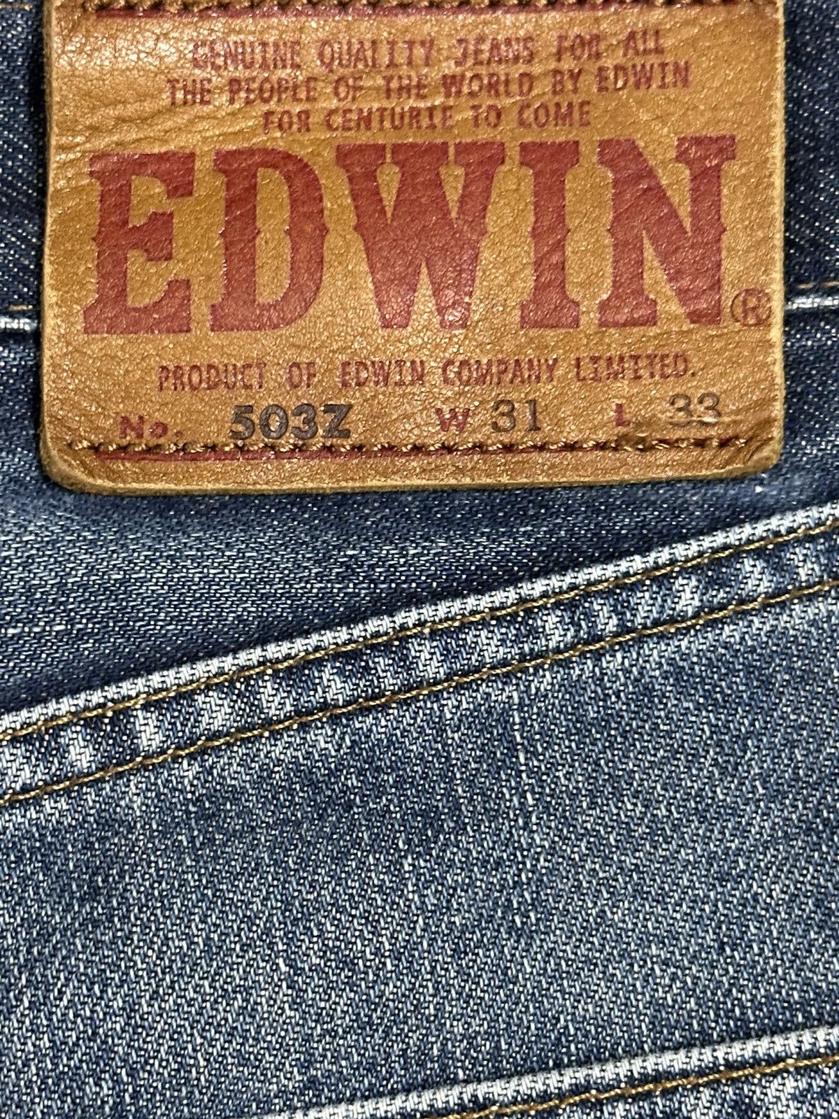 Edwin Vintage Edwin 503z Blue Faded Wash Distress Baggy Jeans Size US 31 - 9 Thumbnail