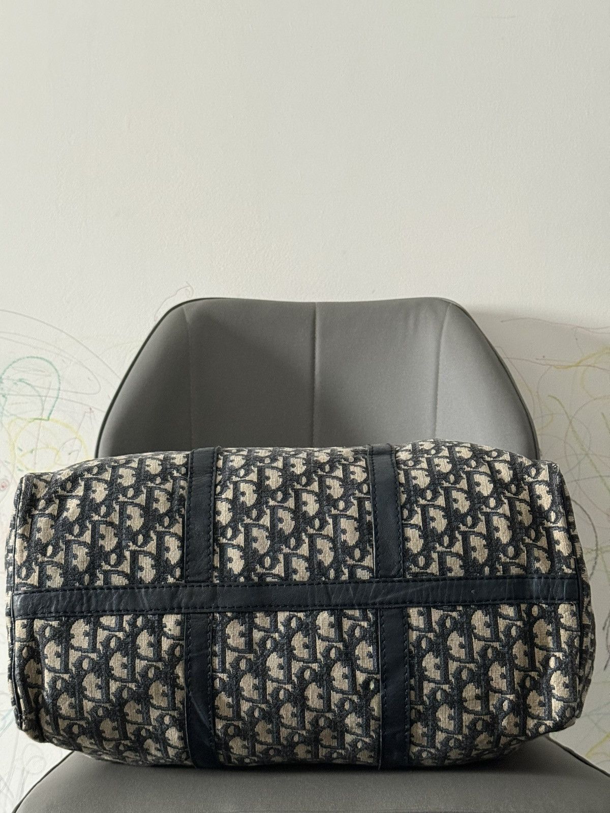 Dior Vintage Christian Dior Dark Blue Monogram Small Duffle Bag Size ONE SIZE - 6 Thumbnail