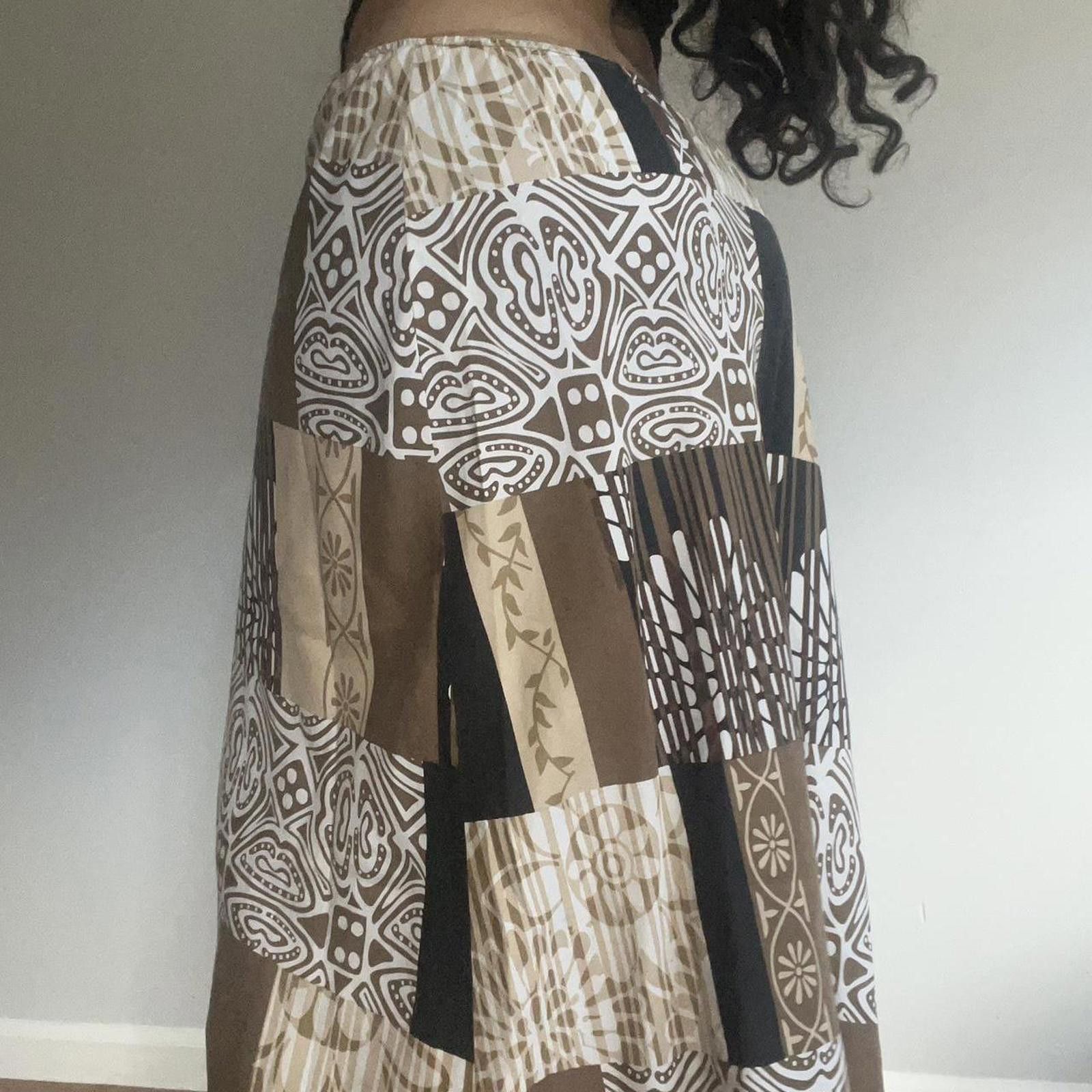 Other Brown and cream patchwork midi skirt Size 32" / US 10 / IT 46 - 5 Thumbnail