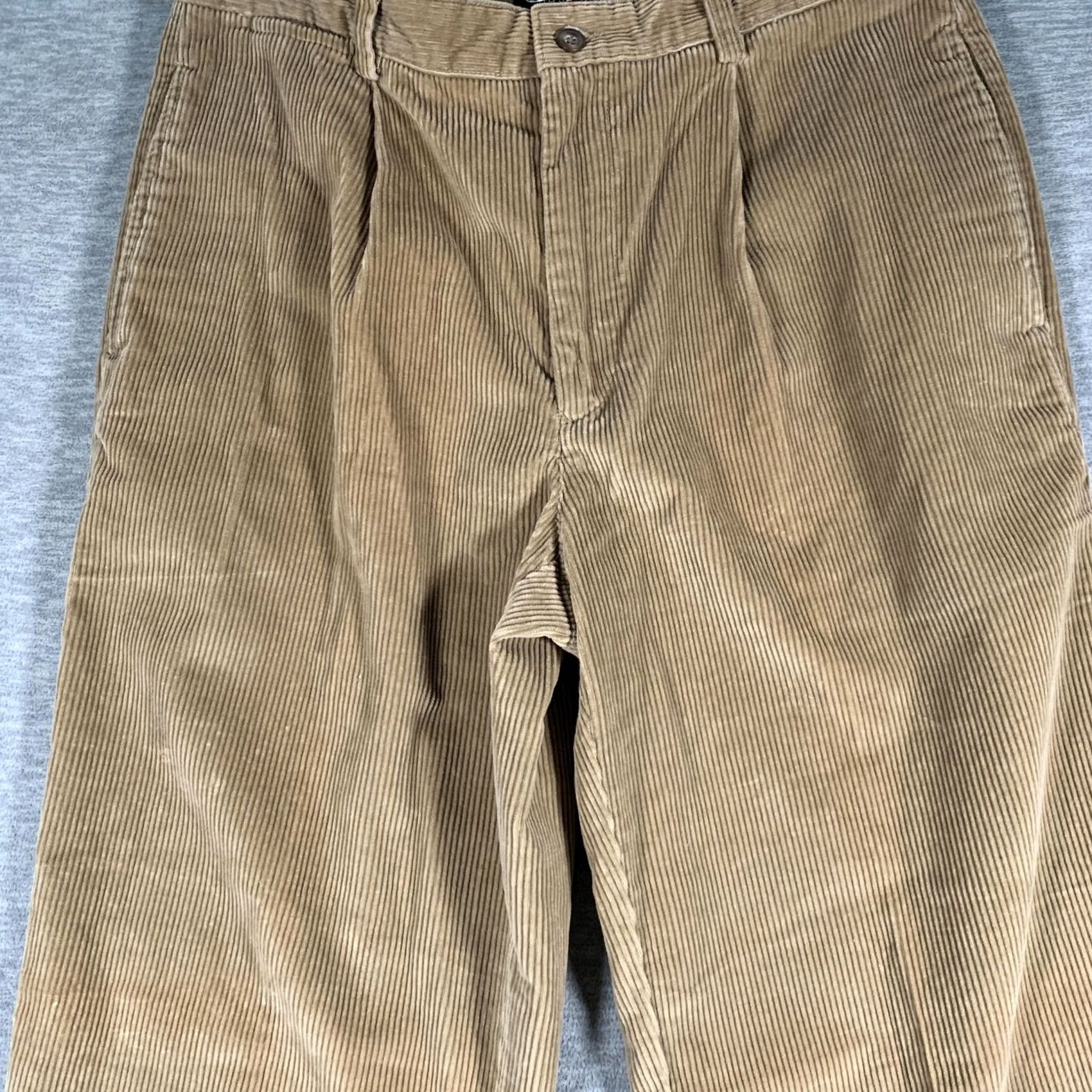 Tommy Hilfiger Tommy Hilfiger Pants Mens 33x32 Beige Corduroy Pleated Chino Straight Casual Size US 33 - 5 Thumbnail