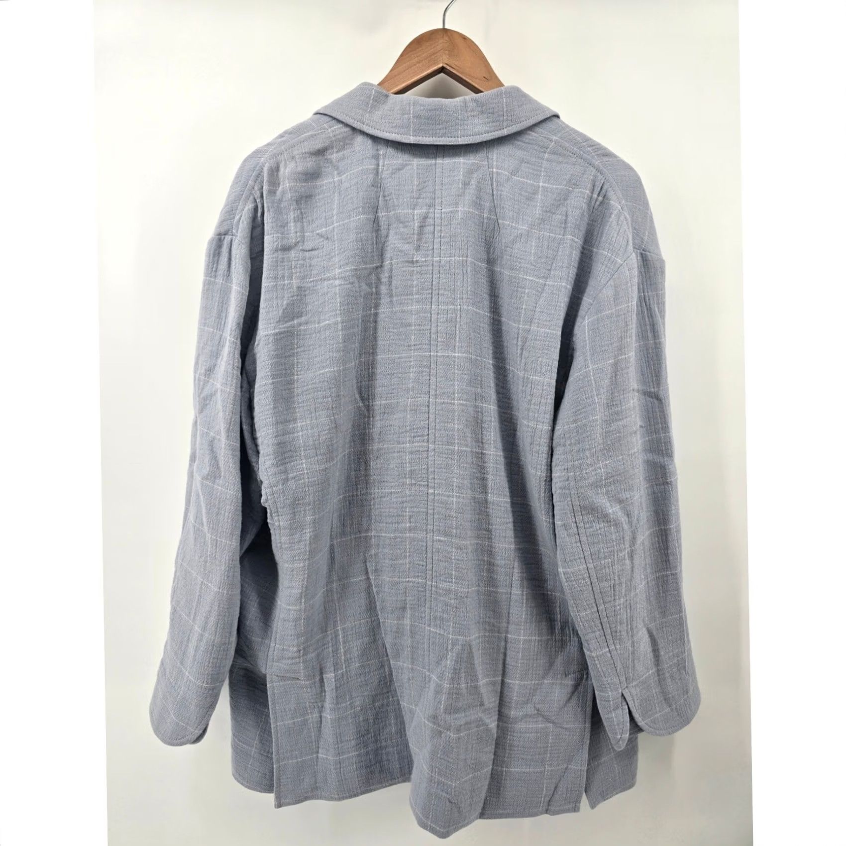 Madewell Madewell Plaid Blazer Light Blue Check Oversized Womens Academia Size L / US 10 / IT 46 - 3 Thumbnail