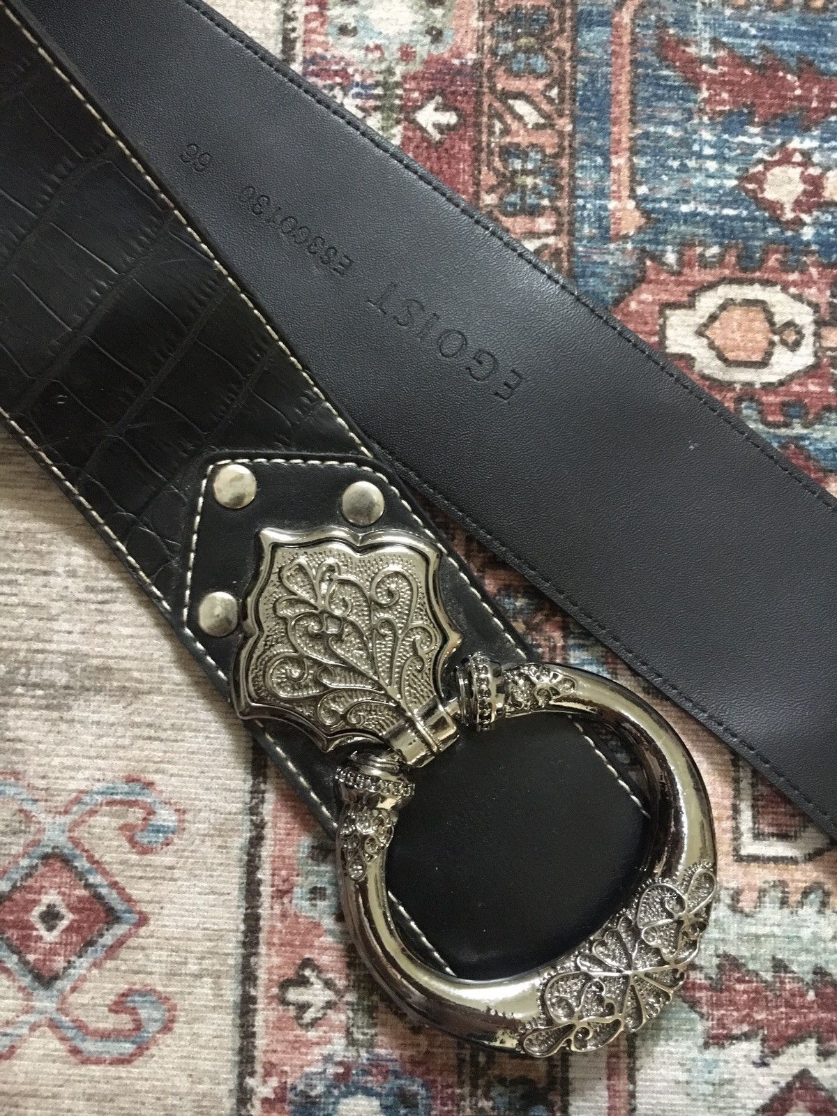 If Six Was Nine × Japanese Brand × Le Grande Bleu (L.G.B.) Egoist Black Croco Belt Size ONE SIZE - 2 Thumbnail