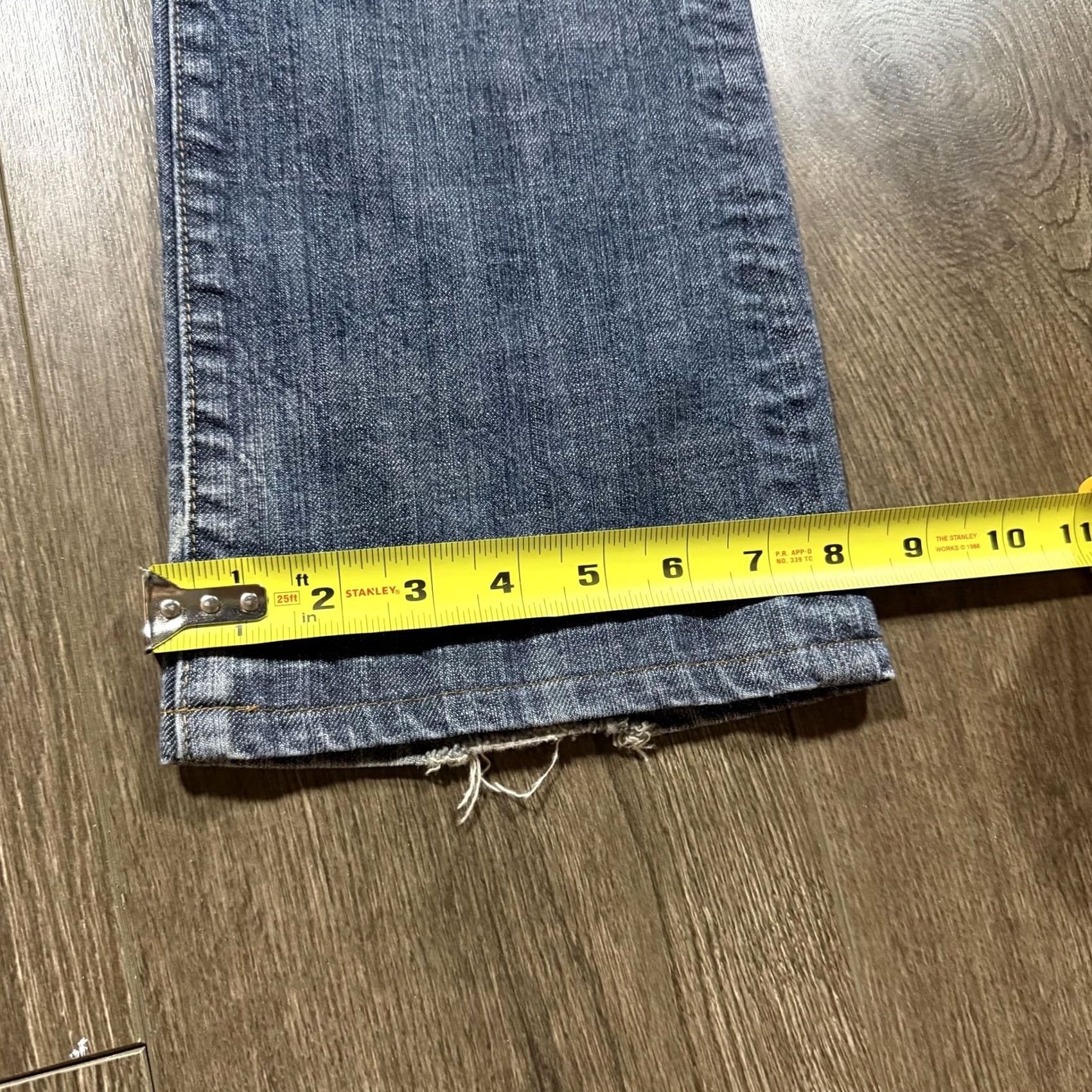Vintage See Thru Soul Jeans Bootcut Womens 27 Medium Wash Blue Denim Distressed Pockets Embroidered Logo 5-Pocket Size 27" / US 4 / IT 40 - 8 Thumbnail