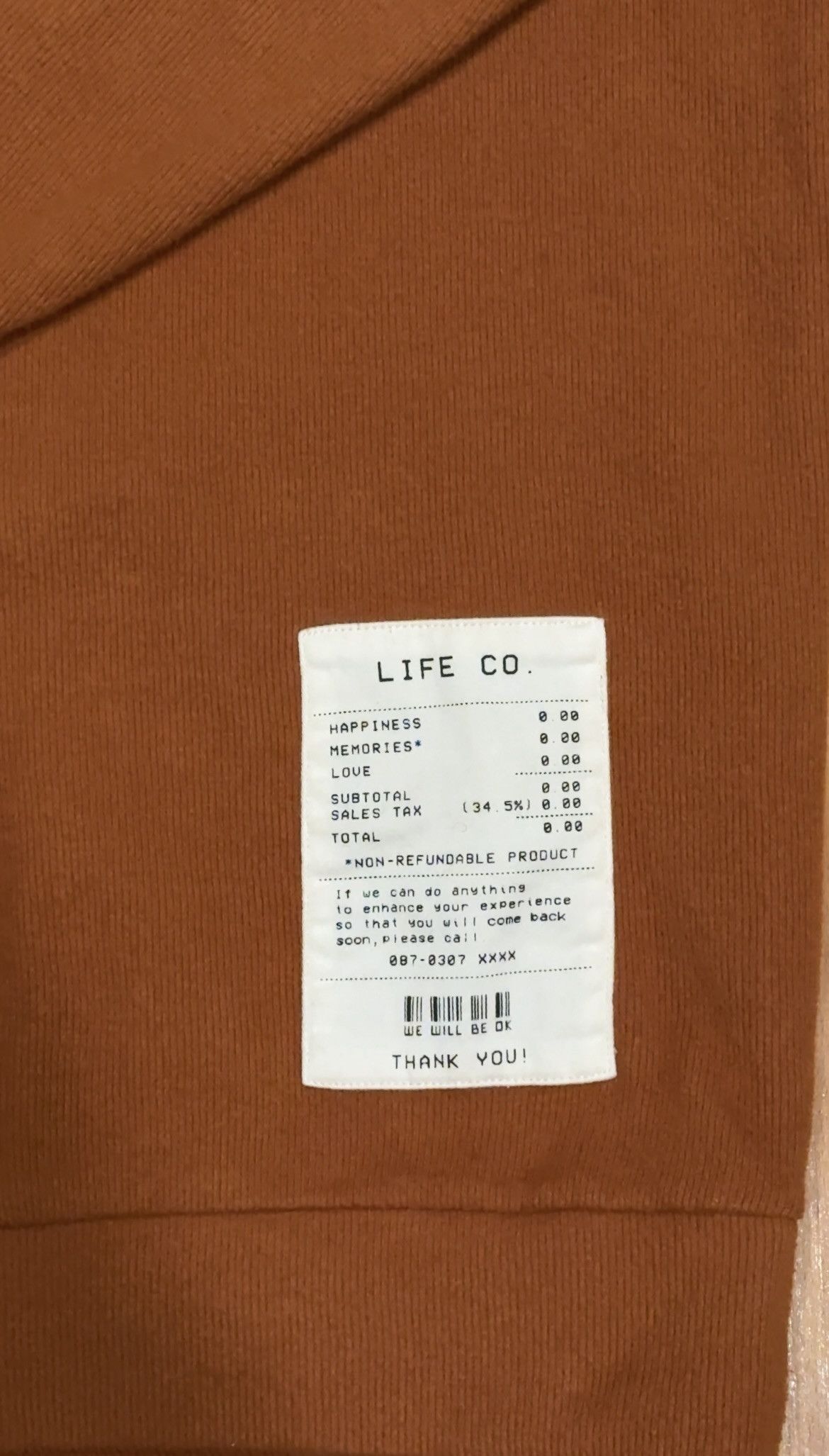 Bershka Bershka Orange Cotton Polyester Blend Sweatshirt Size US XL / EU 56 / 4 - 2 Thumbnail