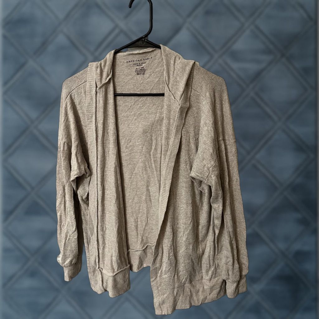 American Eagle Outfitters VINTAGE American Eagle Outfitters Soft & Sexy Plush Hooded Cardigan - Brown - XS - Women Size XS / US 0-2 / IT 36-38 - 1 Thumbnail