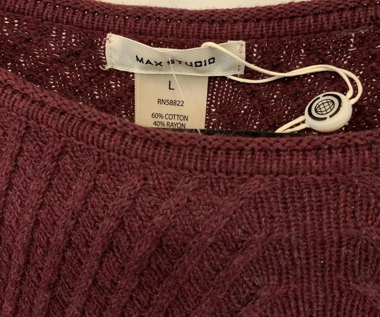 Designer Max Studio Cozy Knit Sweater Dress - Burgundy Size L / US 10 / IT 46 - 3 Thumbnail