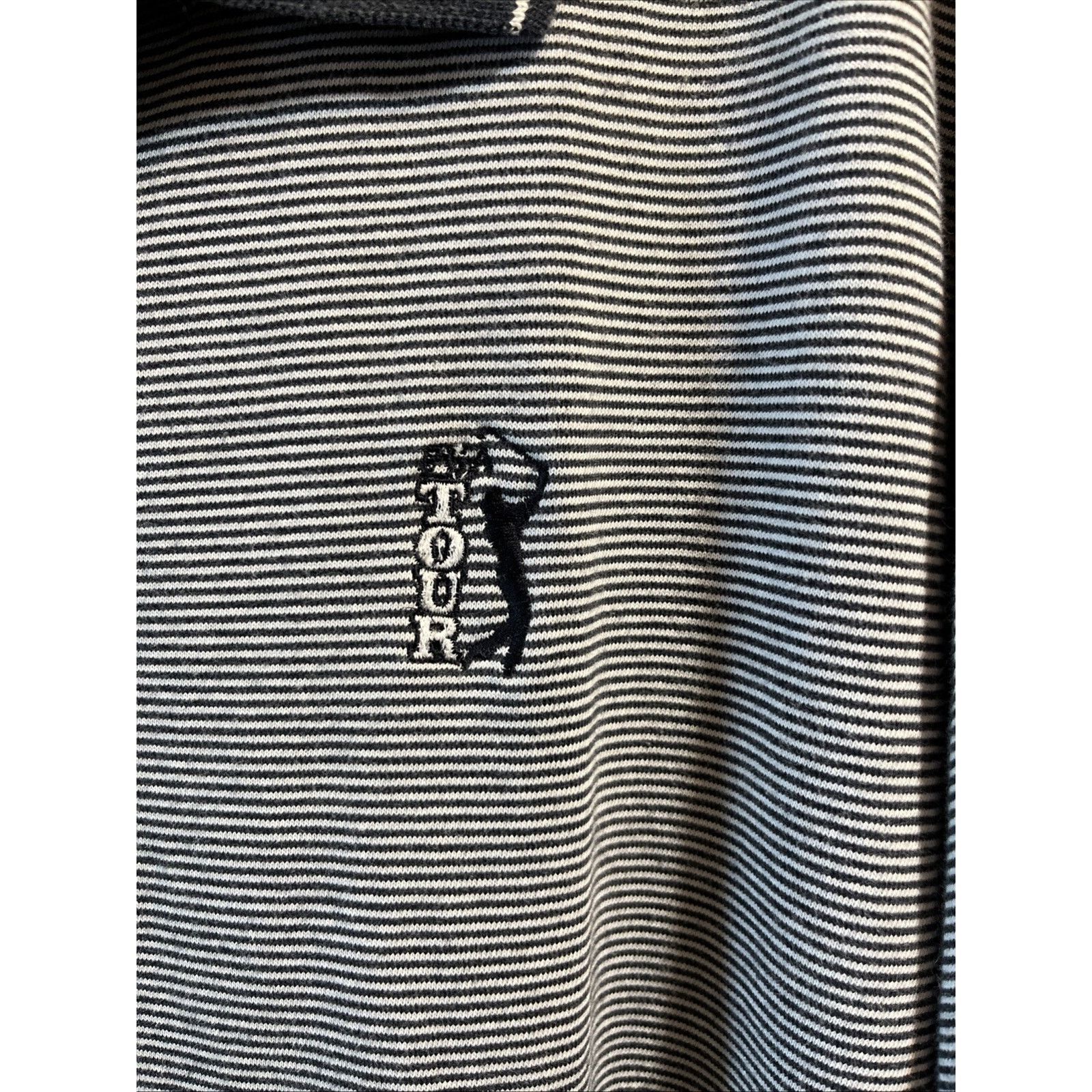 PGA Tour PGA Tour Men’s XL Gray Striped Short Sleeve Polo Shirt Golf Size US XL / EU 56 / 4 - 8 Thumbnail