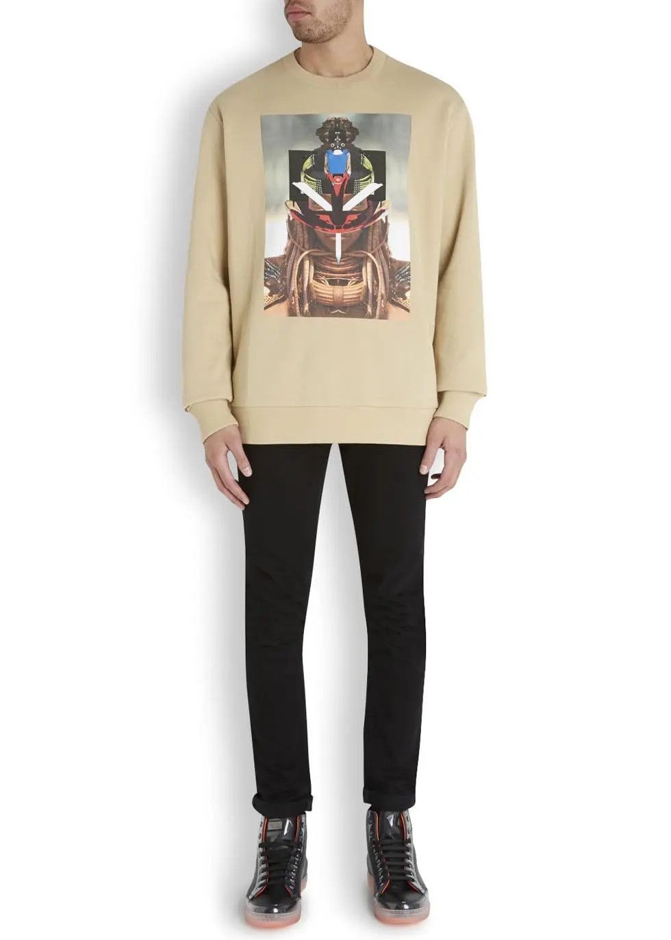 Givenchy Beige Runway Masai Print Oversized Sweatshirt Size US S / EU 44-46 / 1 - 5 Thumbnail