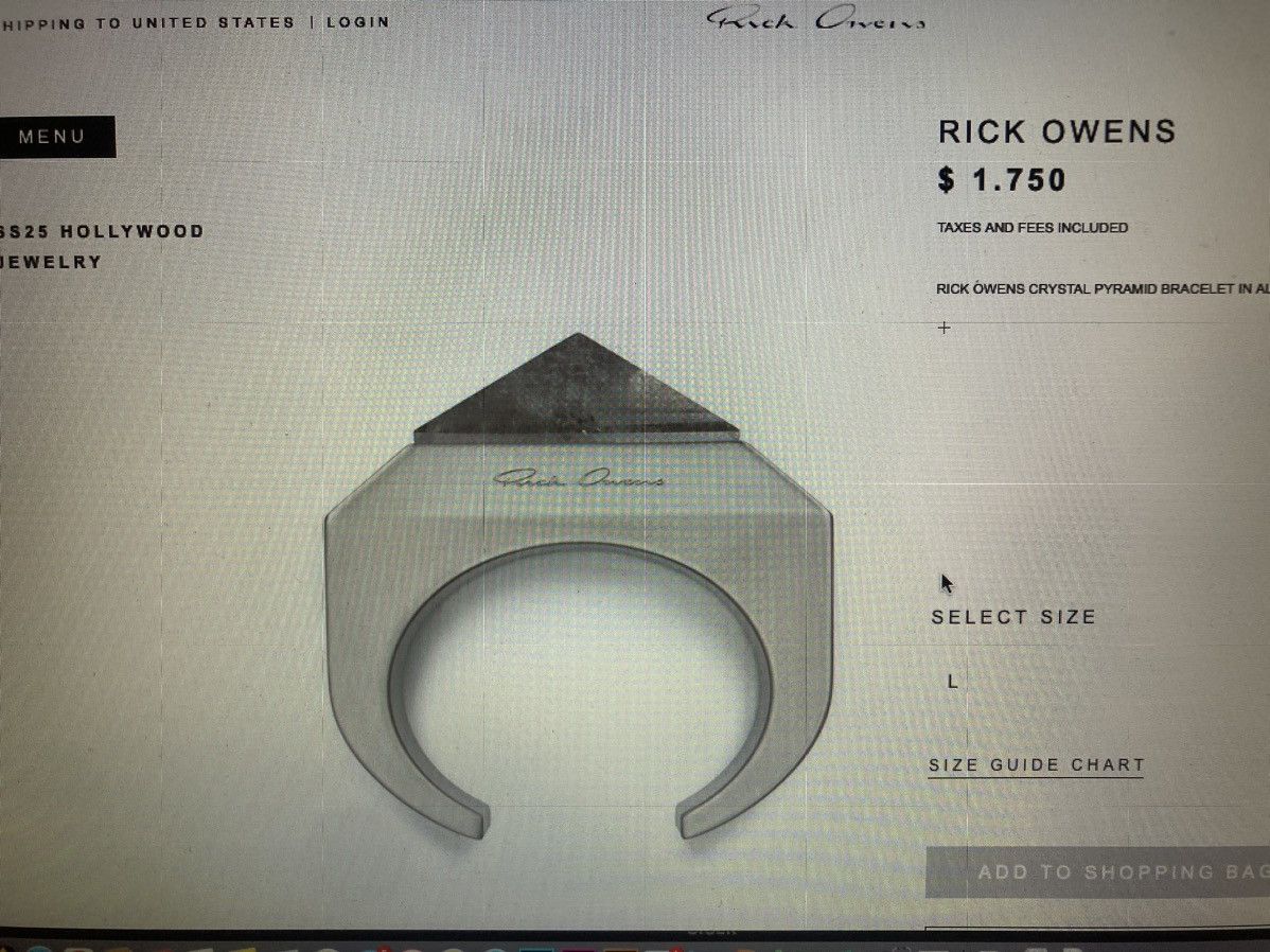 Rick Owens NEVER WORN/ Rick Owens Crystal Rock Pyramid Bracelet Size ONE SIZE - 3 Thumbnail