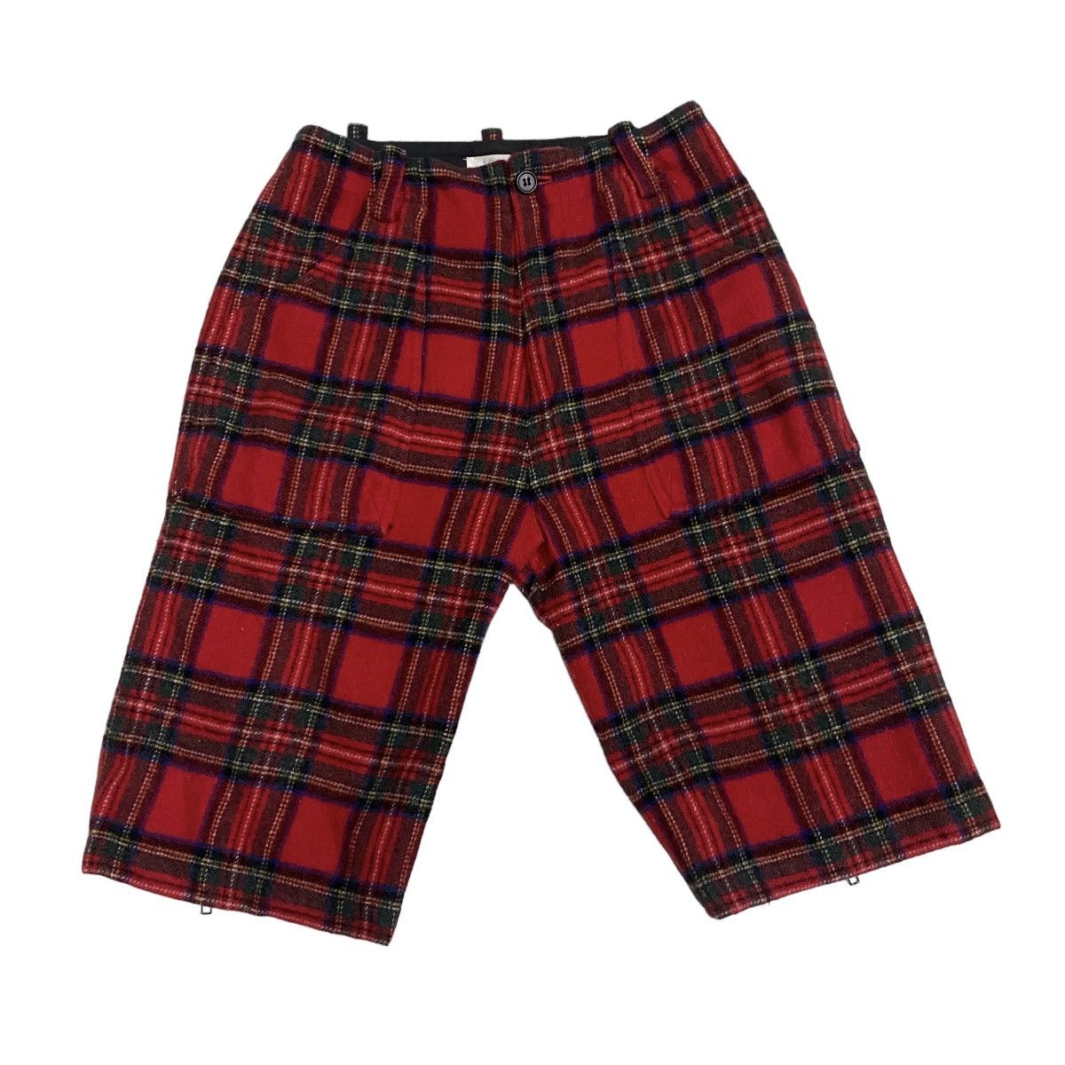 Japanese Brand Milk Punk Bondage tartan wool short pant Size US 30 / EU 46 - 2 Thumbnail