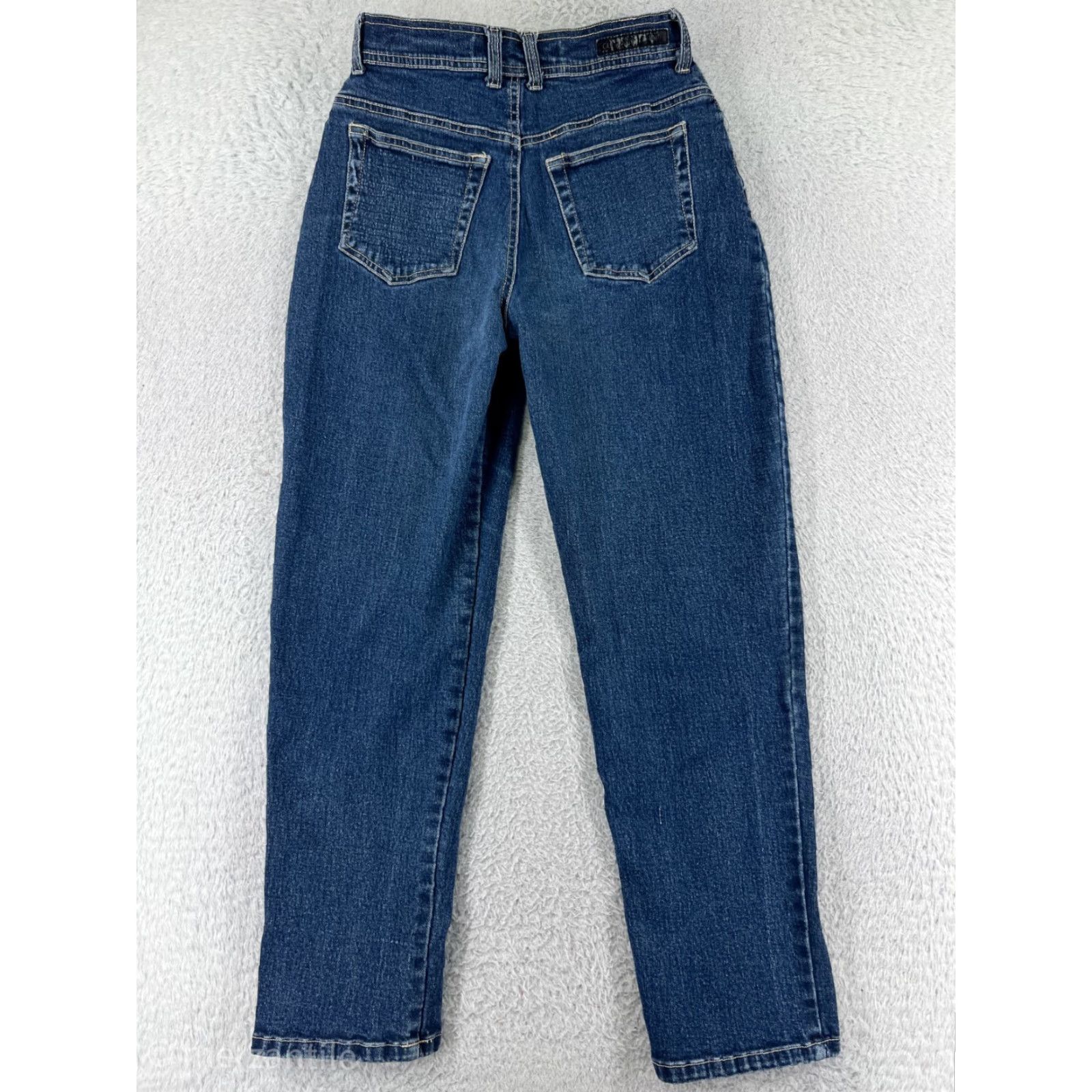 Gloria Vanderbilt Gloria Vanderbilt Jeans Women's 6 Blue Denim Mid Rise Stretch Cotton Blend 5-Pocket Design Regular Size Tapered Pattern Solid All-Season Womens Jeans Size 28" / US 6 / IT 42 - 2 Thumbnail