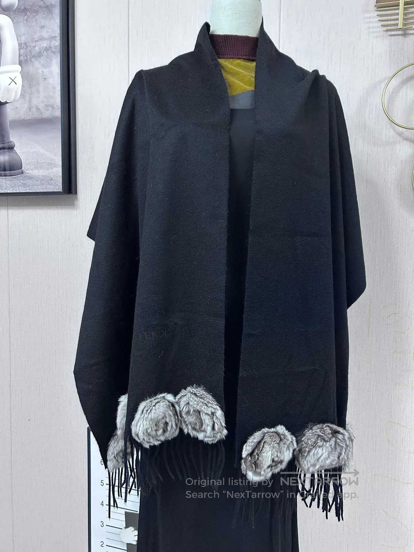 Fendi Fendi Totoro Cashmere Shawl. Size ONE SIZE - 2 Thumbnail