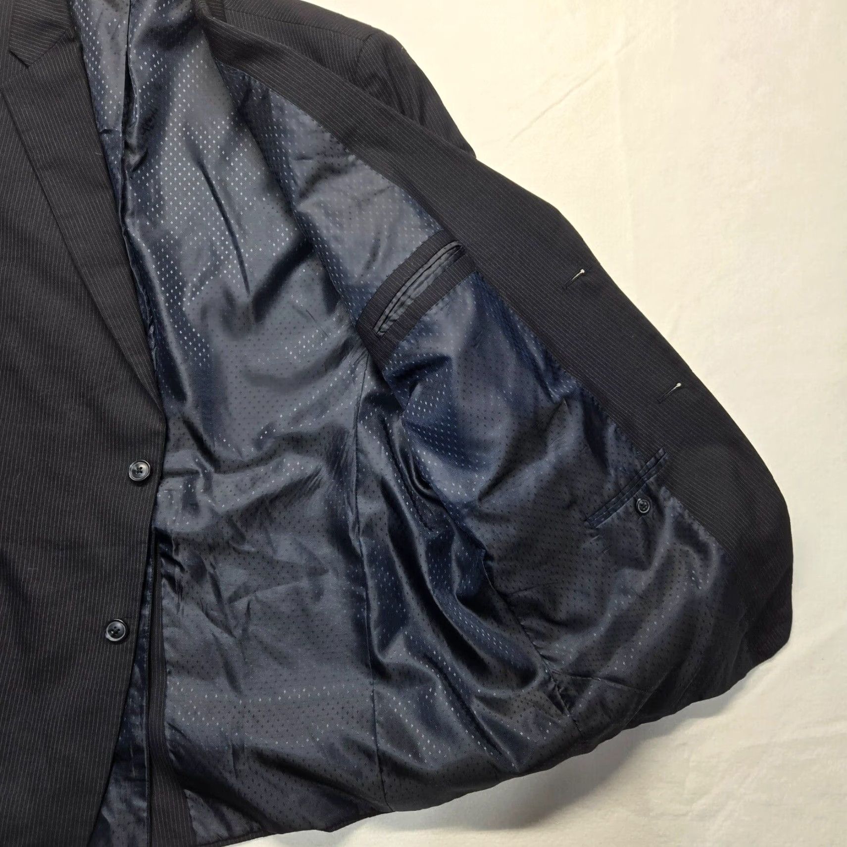 Haggar Haggar Blazer / Suit Jacket Black 46 Long Size 46L Casual Men’s Jacket Long Polyester Dress Coat Shirt style 46 Mens Size 46R - 4 Thumbnail