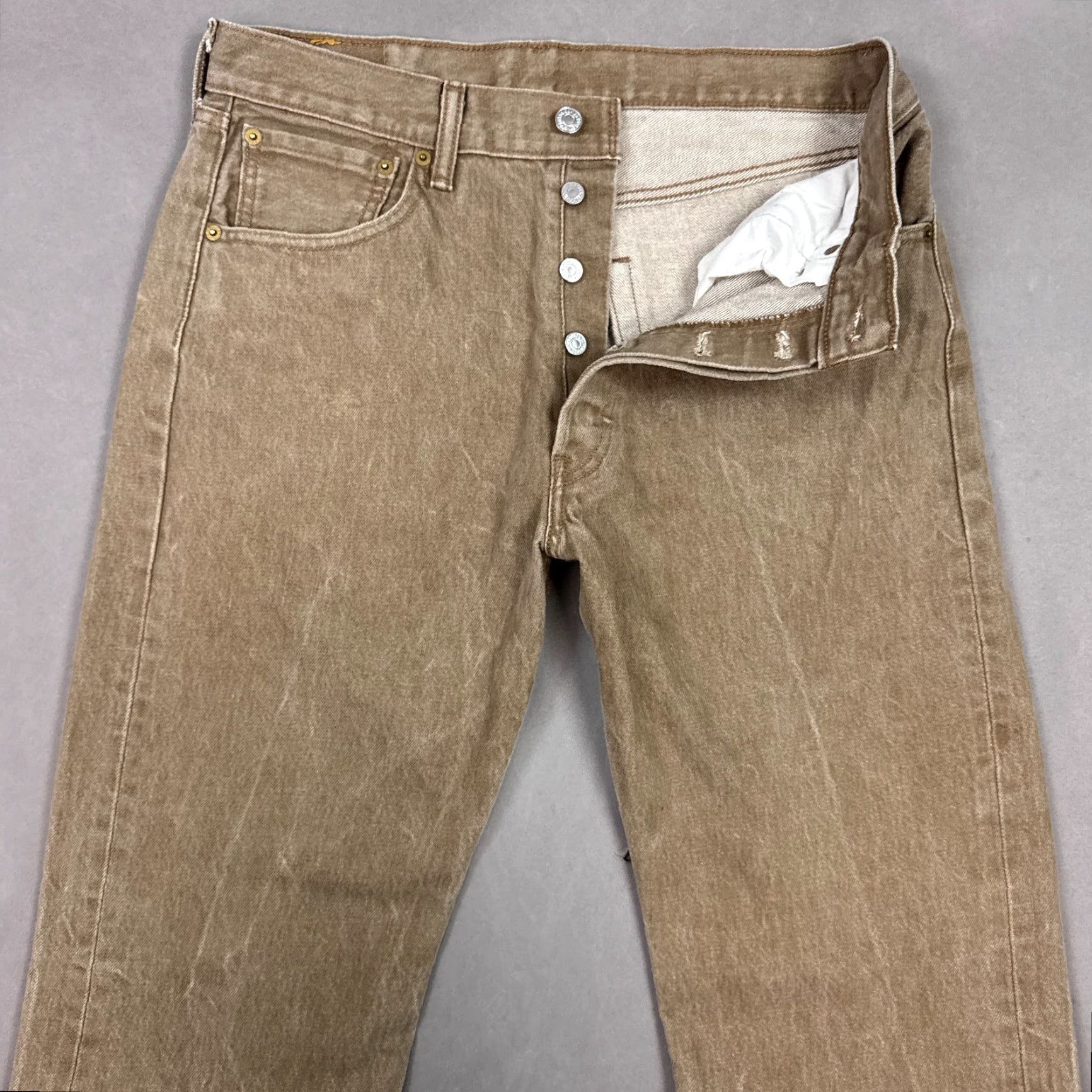 Levi's VINTAGE Levis 501 Jeans Mens 32x27 Denim Jeans Button Fly Straight Work Size US 34 / EU 50 - 2 Thumbnail