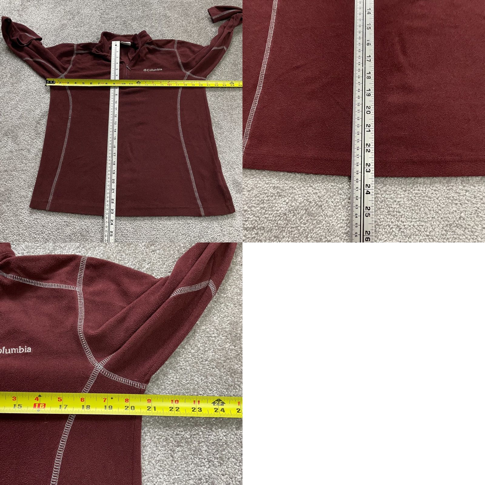 Vintage Columbia Sweatshirt Women Small Maroon Fleece 1/4 Zip High Neck Pullover Outdoor Size S / US 4 / IT 40 - 8 Thumbnail