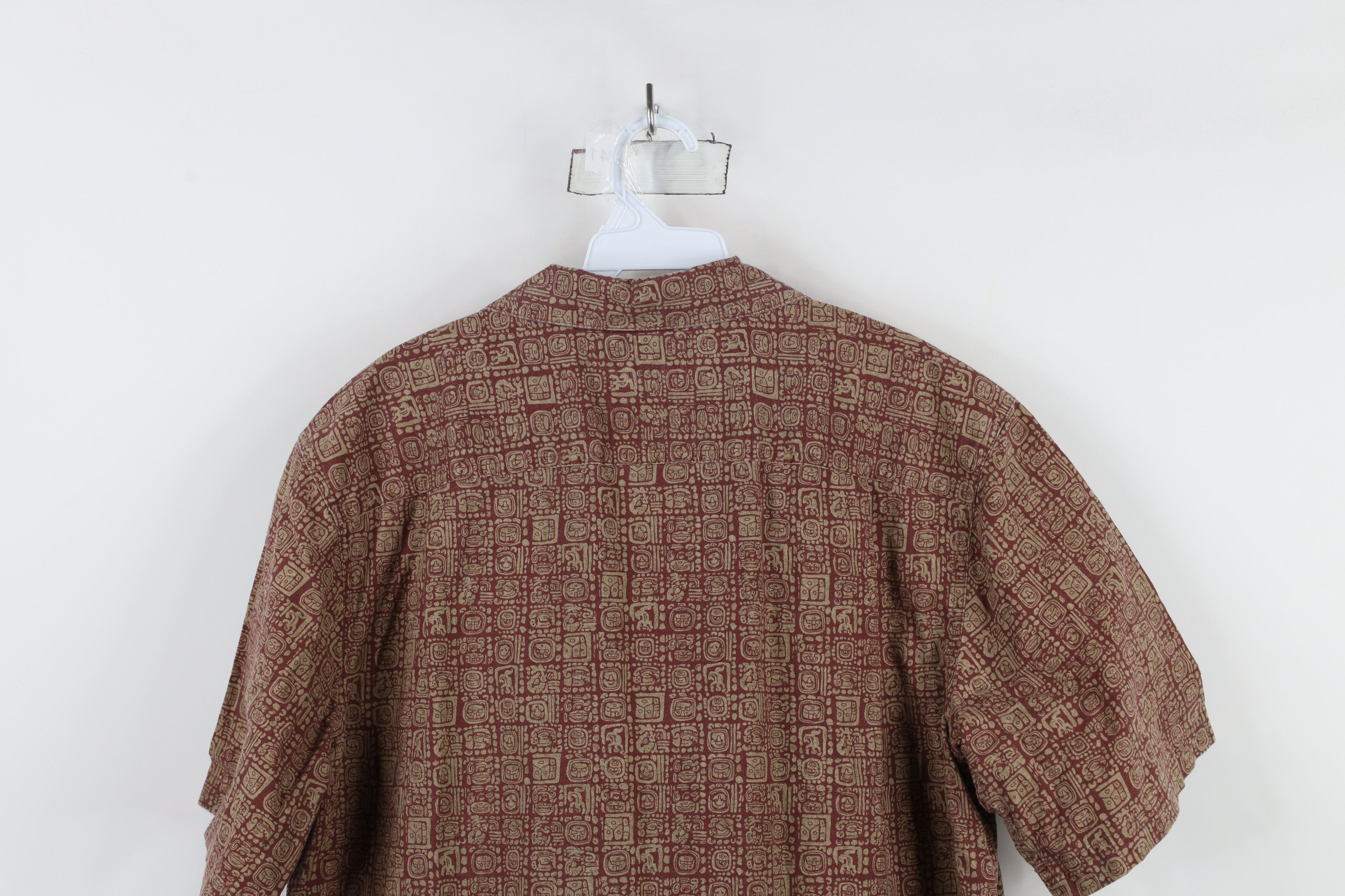 L.L. Bean × Vintage Vintage 90s LL Bean Abstract Looped Collar Button Shirt Red Size US M / EU 48-50 / 2 - 10 Thumbnail