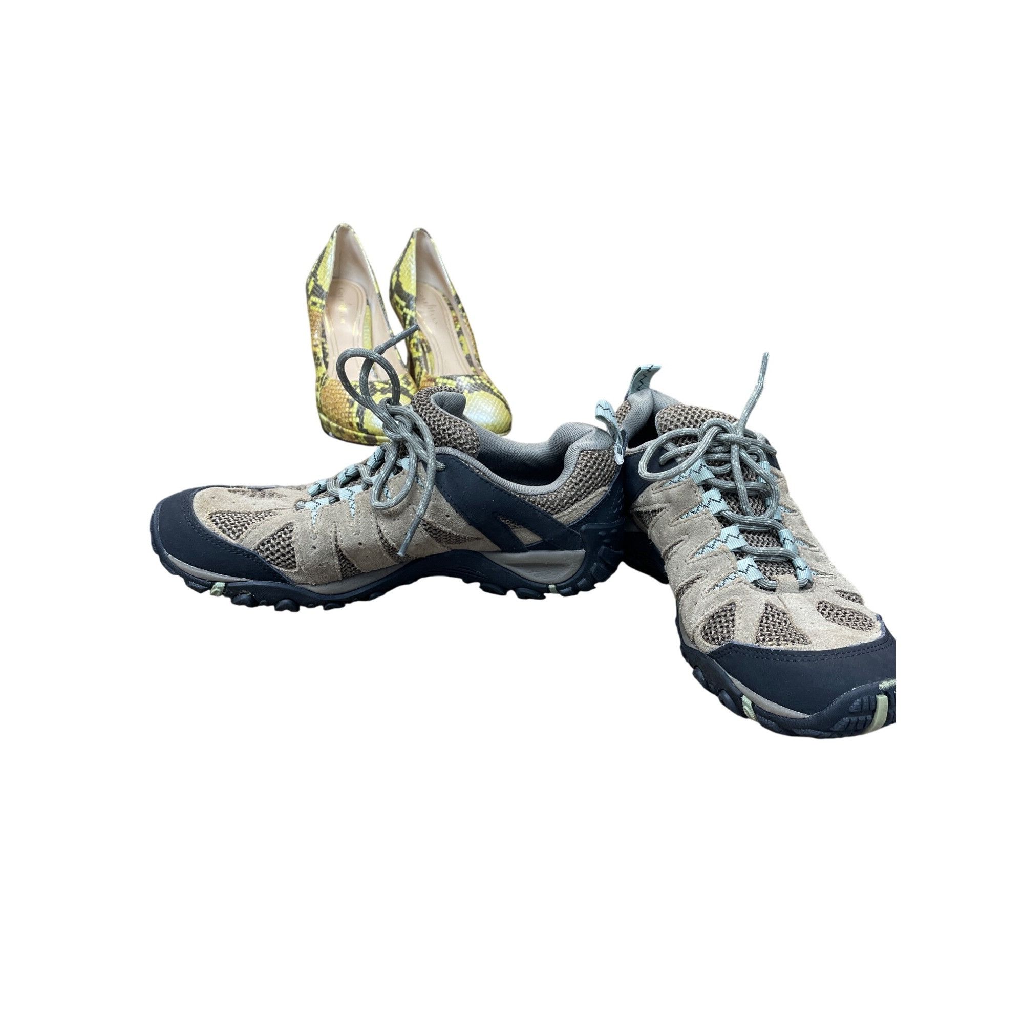 Merrell Merrell Womens Brown Suede Canvas Hiking Shoes Sneakers Size Size US 7.5 / IT 37.5 - 2 Thumbnail