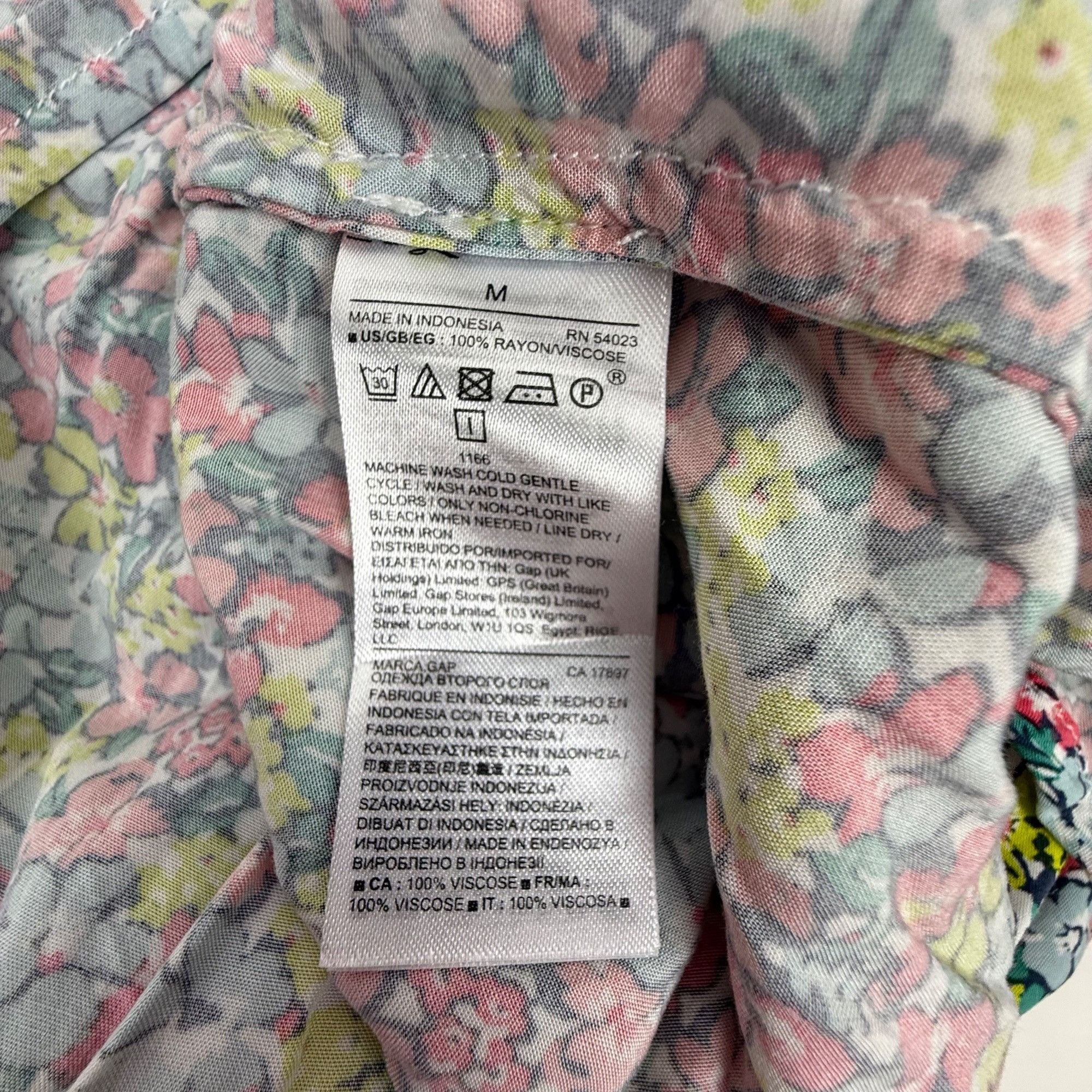 Gap Gap Women's Sleeveless Multicolor Floral Tie-Back V-Neck Shi Size M / US 6-8 / IT 42-44 - 4 Thumbnail