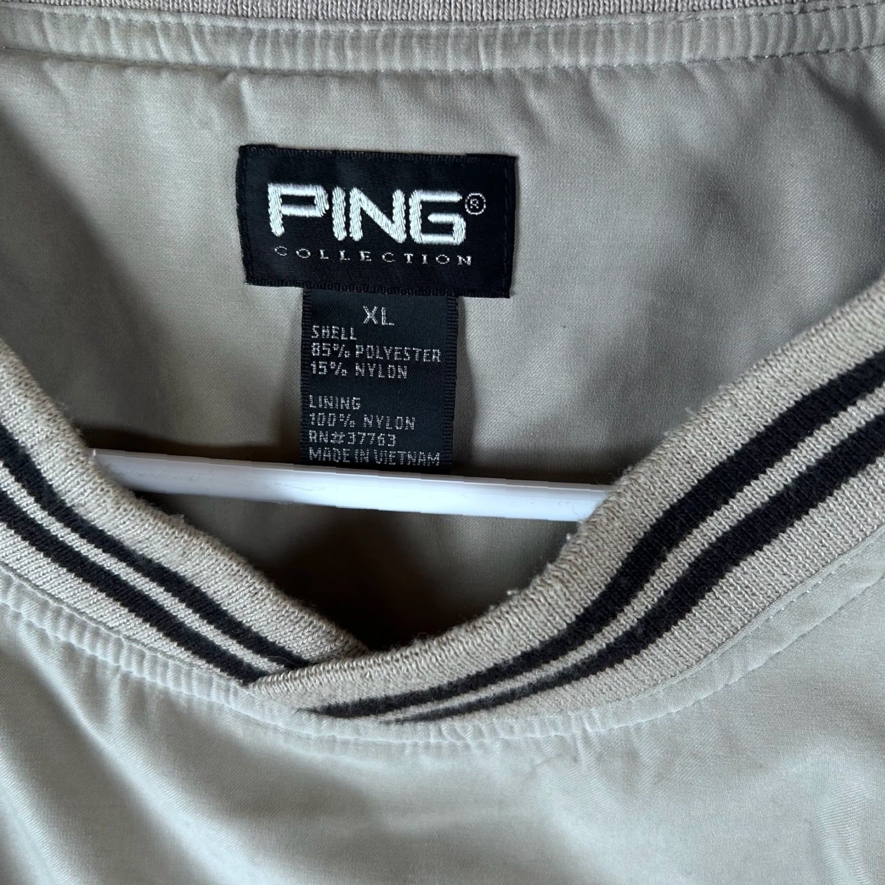 Vintage VINTAGE Ping Collection V-Neck Golf Windbreaker Pullover Jacket Mens XL Beige Size US XL / EU 56 / 4 - 2 Thumbnail