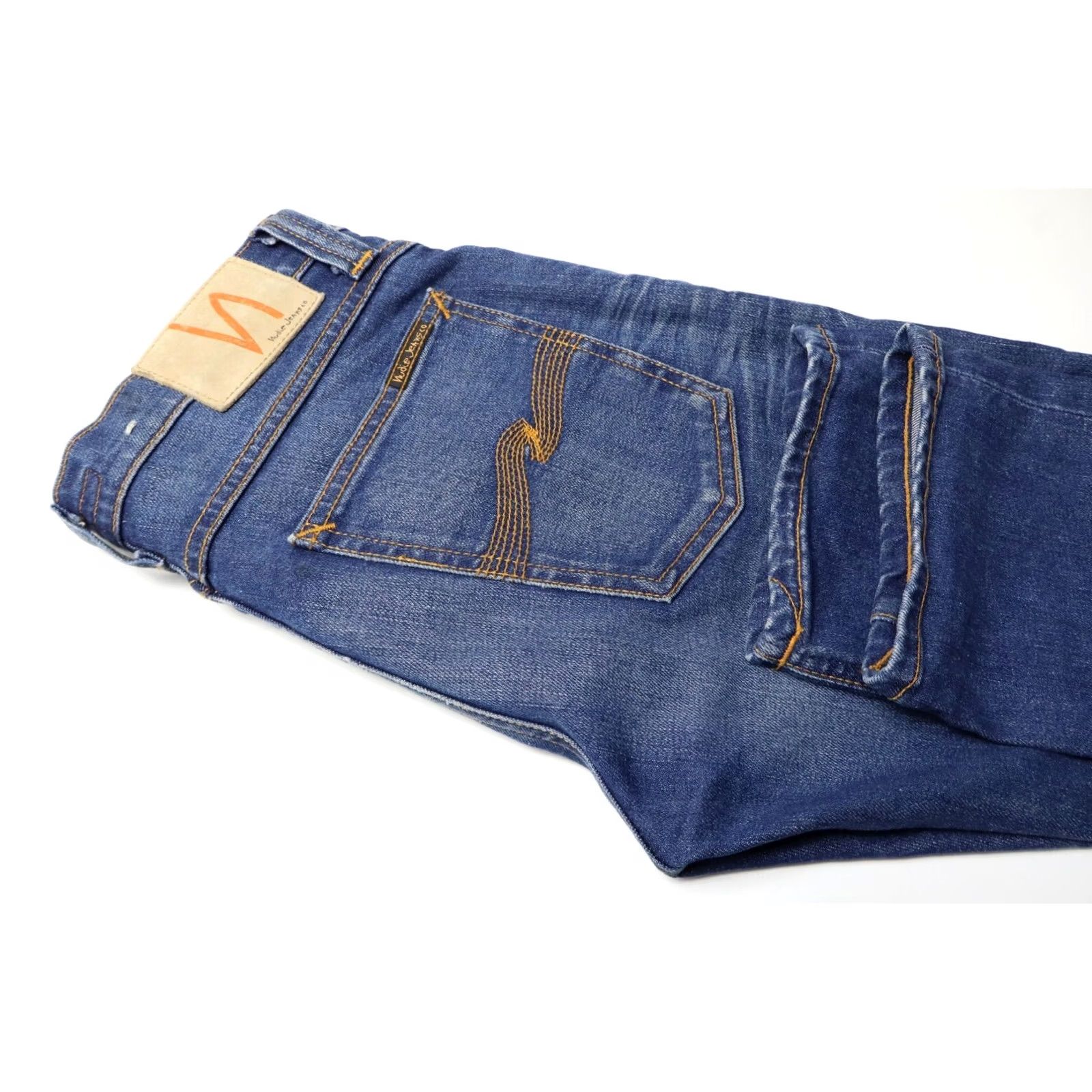 Vintage NUDIE Tube Kelly Dark Used Denim Jeans Men's W28/L34 Blue Whiskered Zip Fly Slim Jeans Mens Size US 28 / EU 44 - 7 Thumbnail