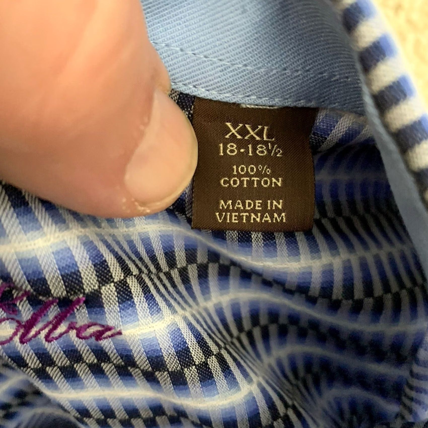Tasso Elba Tasso Elba Shirt Mens XXL Blue Striped Long Sleeve Button Up Cotton 18-18.5 2XL Casual Party/Cocktail Size US XXL / EU 58 / 5 - 5 Thumbnail