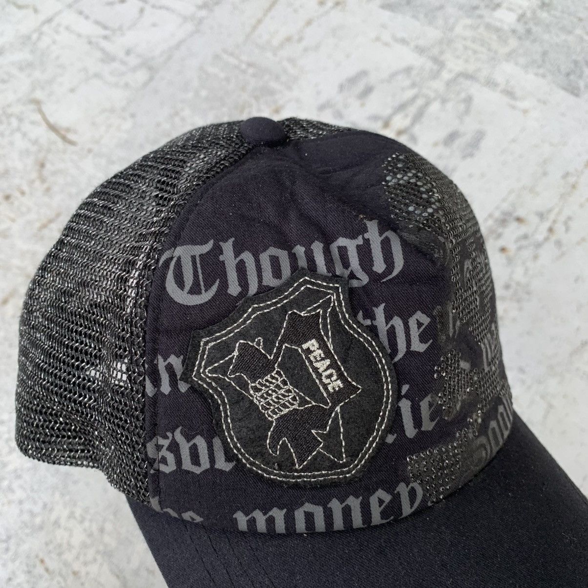 If Six Was Nine × Japanese Brand × Le Grande Bleu (L.G.B.) Peace Skull☠️ Trucker Hats LGB ifsixwasnine Punk Style☠️ Size ONE SIZE - 11 Thumbnail