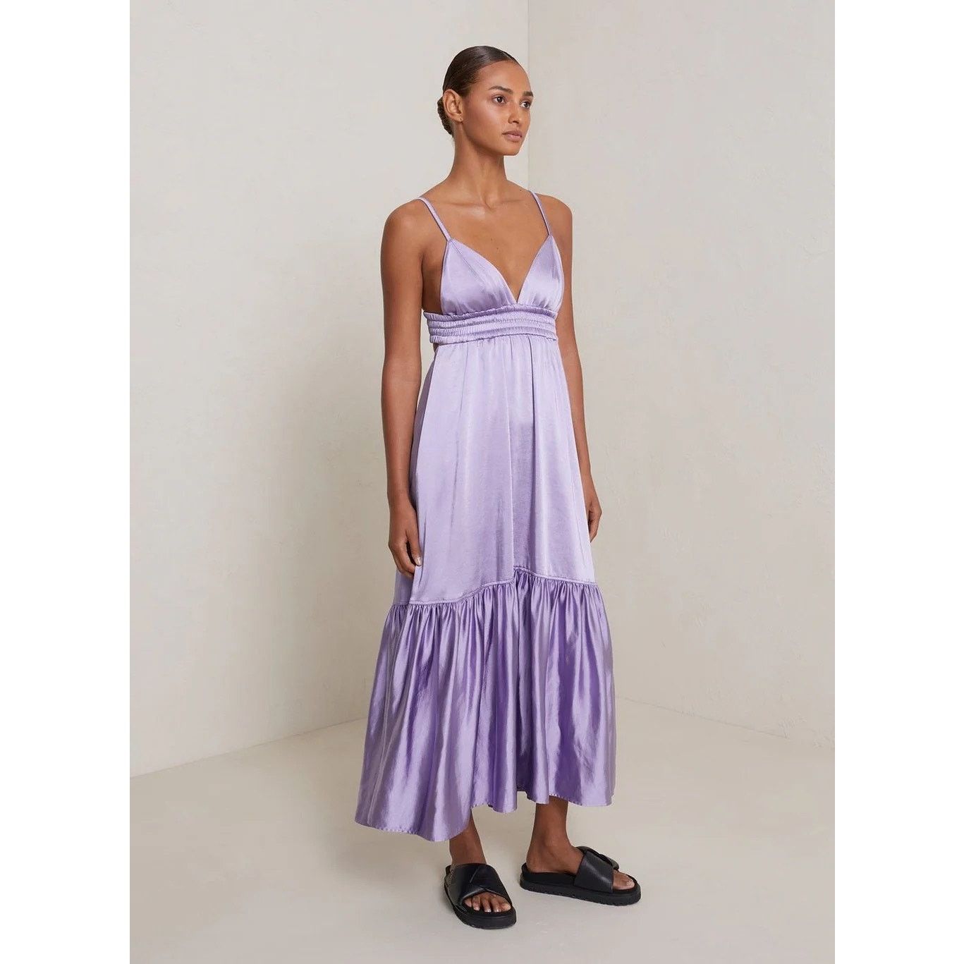 A.L.C. ALC A.L.C. Rhodes Cut-Out Satin Midi Dress Purple size 14 Size XL / US 12-14 / IT 48-50 - 3 Thumbnail