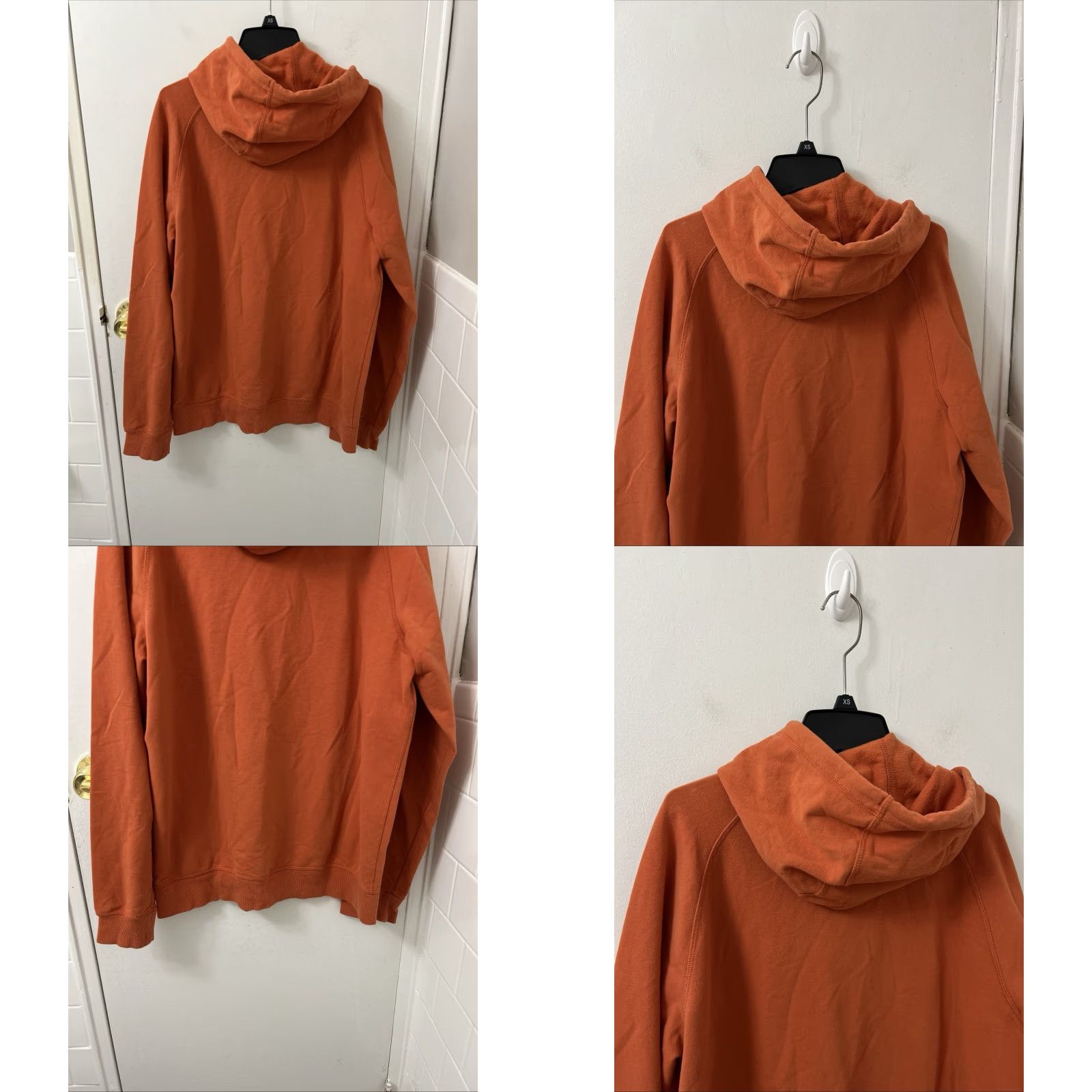 Vintage L.L.Bean Hoodie Mens M Orange Pullover Hooded Sweatshirt 514927 Comfort Camp Slightly Fitted Kangaroo Pocket Regular Length 27” 22” Pit to Pit Size US M / EU 48-50 / 2 - 8 Thumbnail