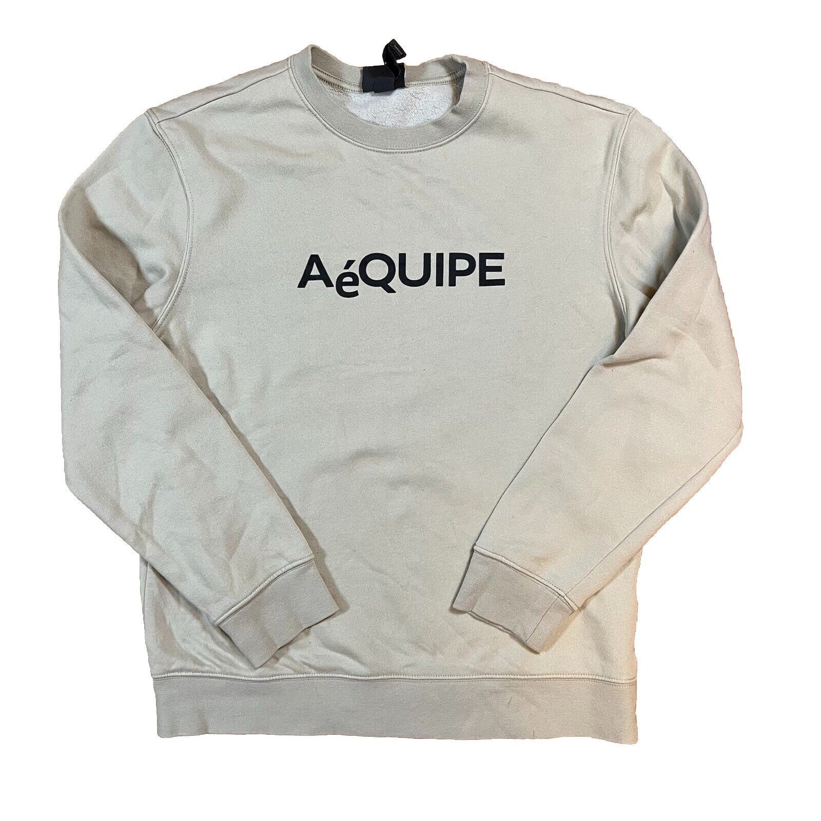 H M H M AeQUIPE Print Long Sleeve Beige Tan Sweatshirt Sz Small Grailed