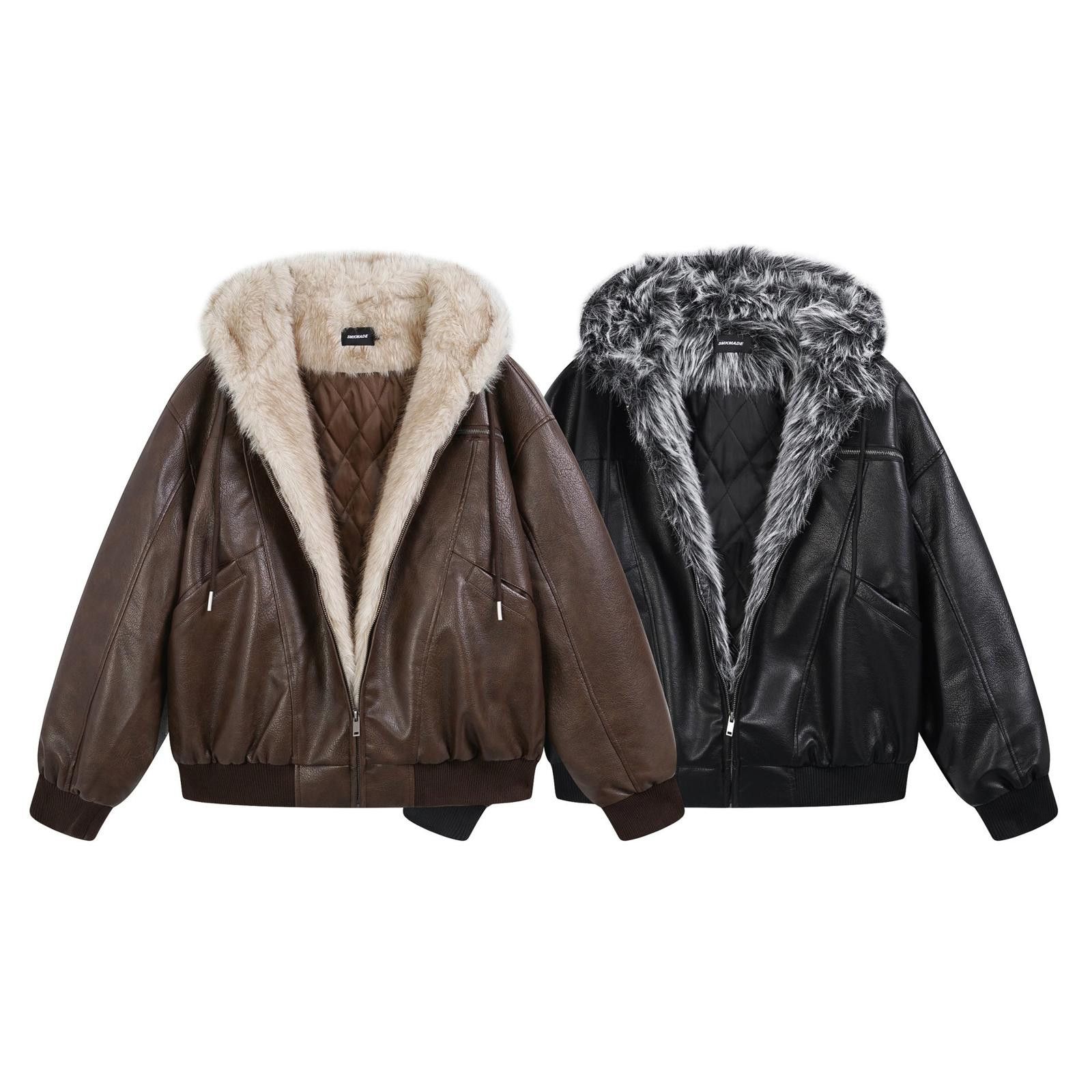 Japanese Brand Faux Fur Lined Leather Bomber Jacket Size US M / EU 48-50 / 2 - 5 Thumbnail