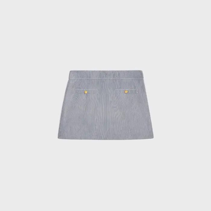 Celine o1w1db10526 2J7118 Pleated Mini Skirt in Gray Size 34" / US 12 / IT 48 - 2 Thumbnail