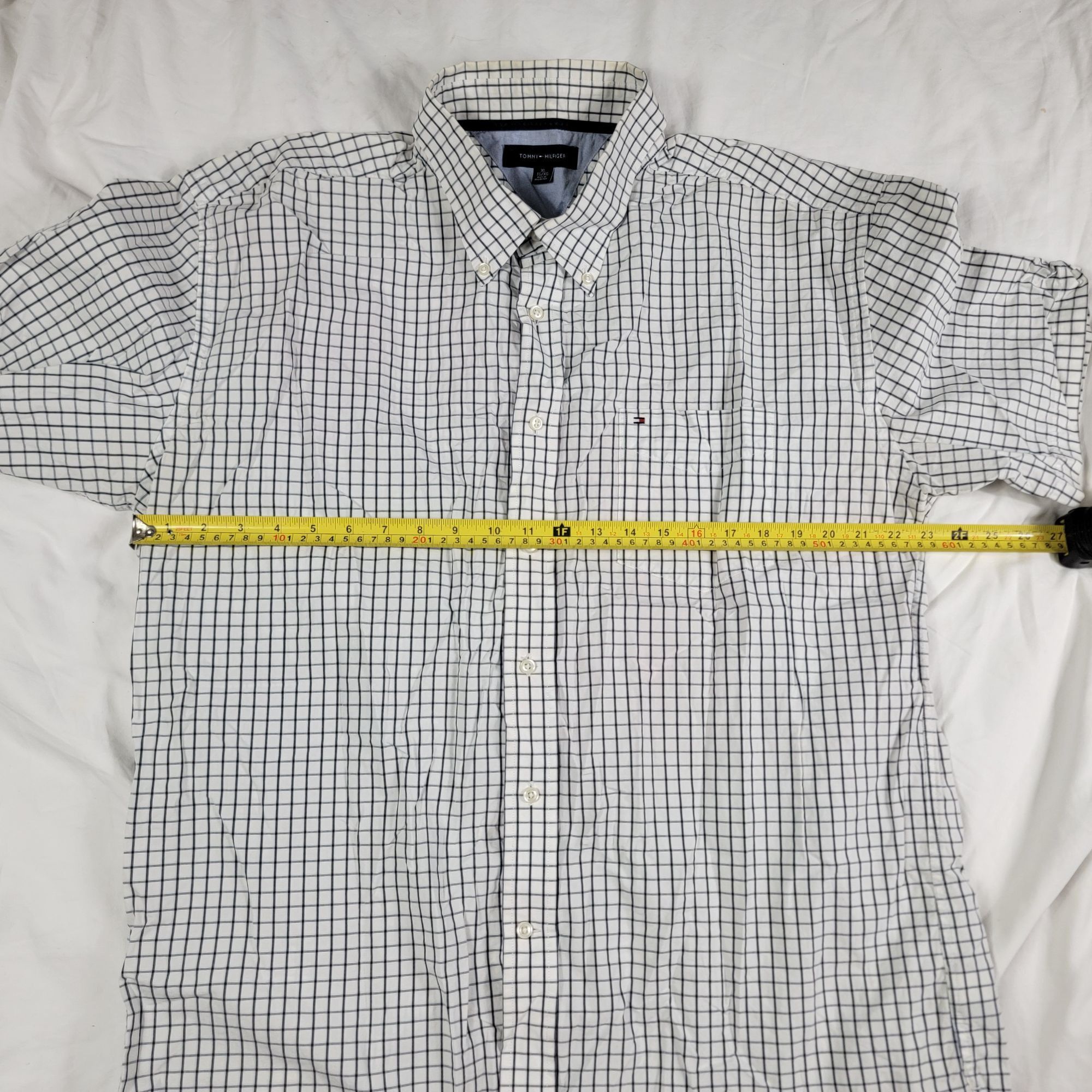 Tommy Hilfiger Tommy Hilfiger Mens XL White Checkered Short Sleeve Shirt Ca Size US XL / EU 56 / 4 - 6 Thumbnail