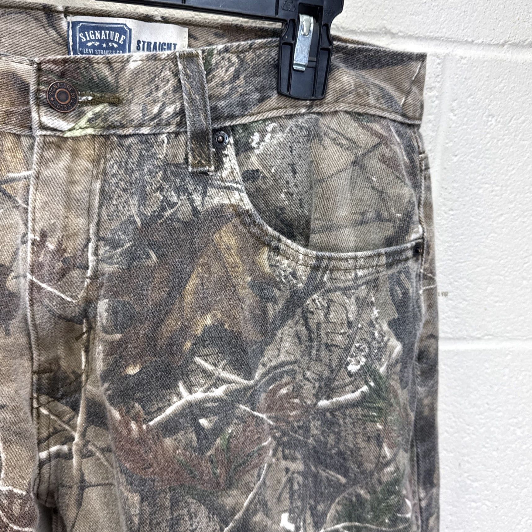 Vintage Levi Strauss Signature Camo Hunting Pants Jeans Men 32x30 Woodland Straight Mid Rise Relaxed Stretch Denim Shirt? Size US 32 / EU 48 - 3 Thumbnail